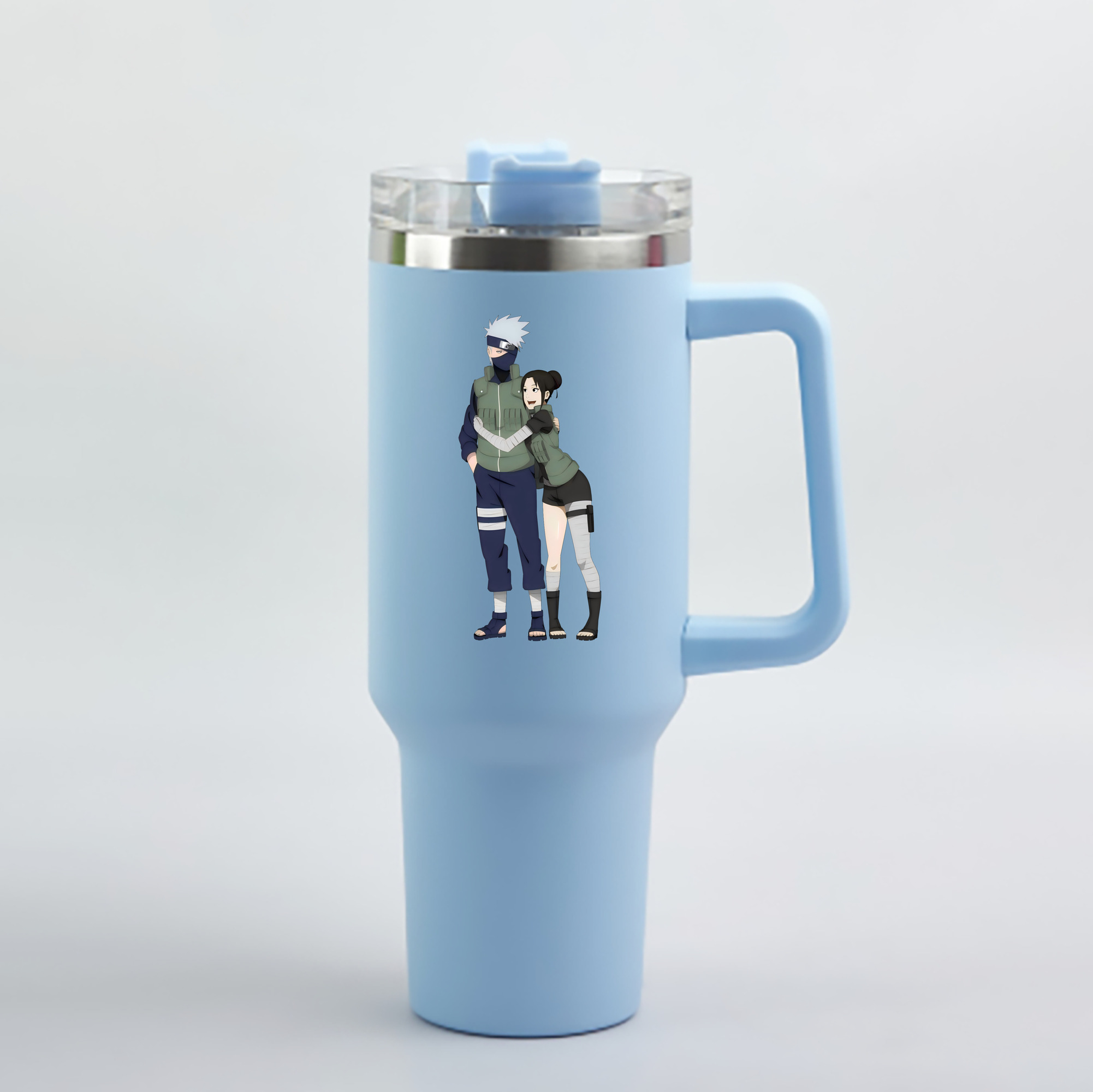 （画像用） NARUTO -ナルト- はたけ カカシ Hatake Kakashi 1200mL車用タンブラー - クリスタルステッカー（プラスチックストロー付き）