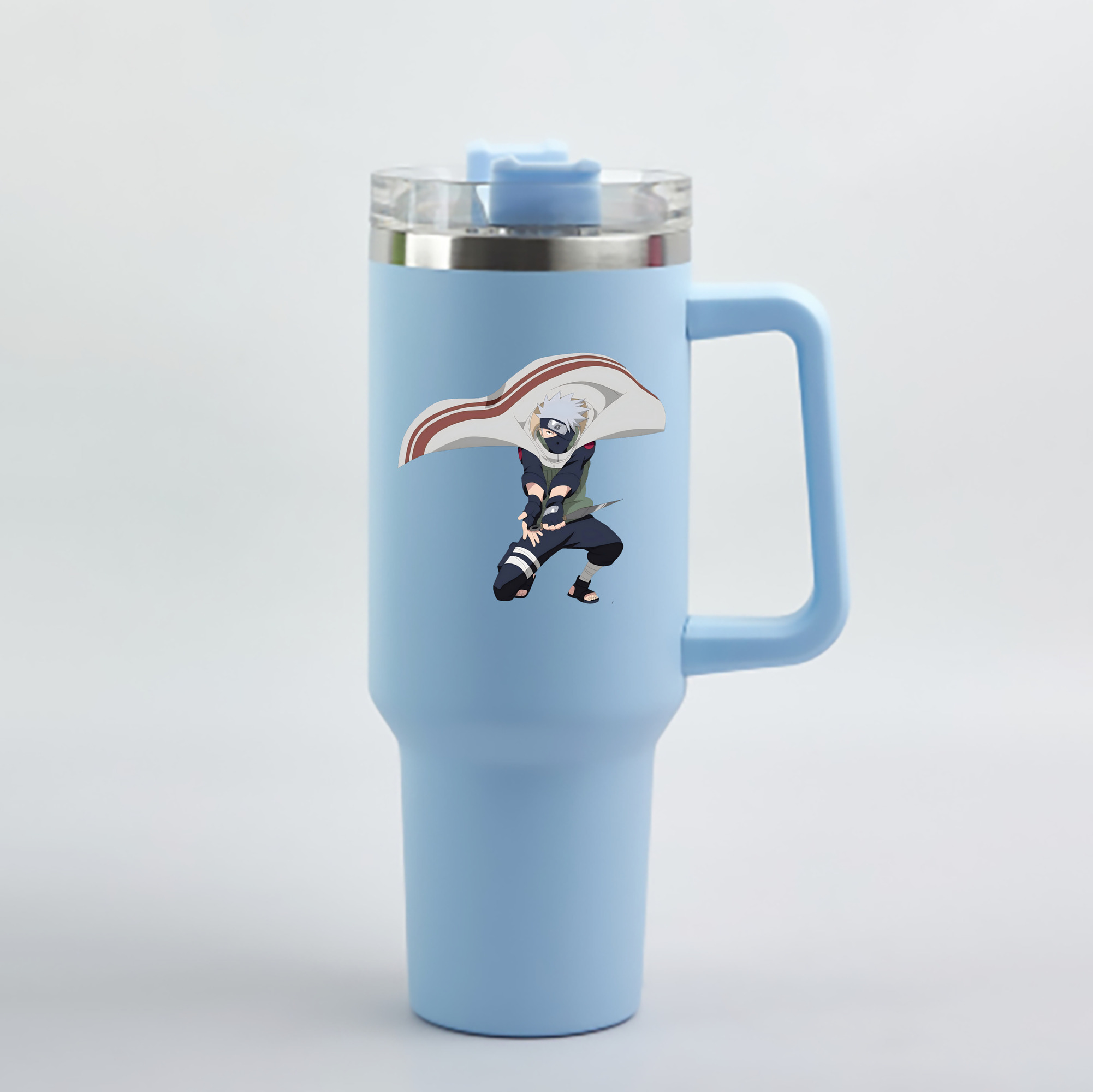 （画像用） NARUTO -ナルト- はたけ カカシ Hatake Kakashi 1200mL車用タンブラー - クリスタルステッカー（プラスチックストロー付き）