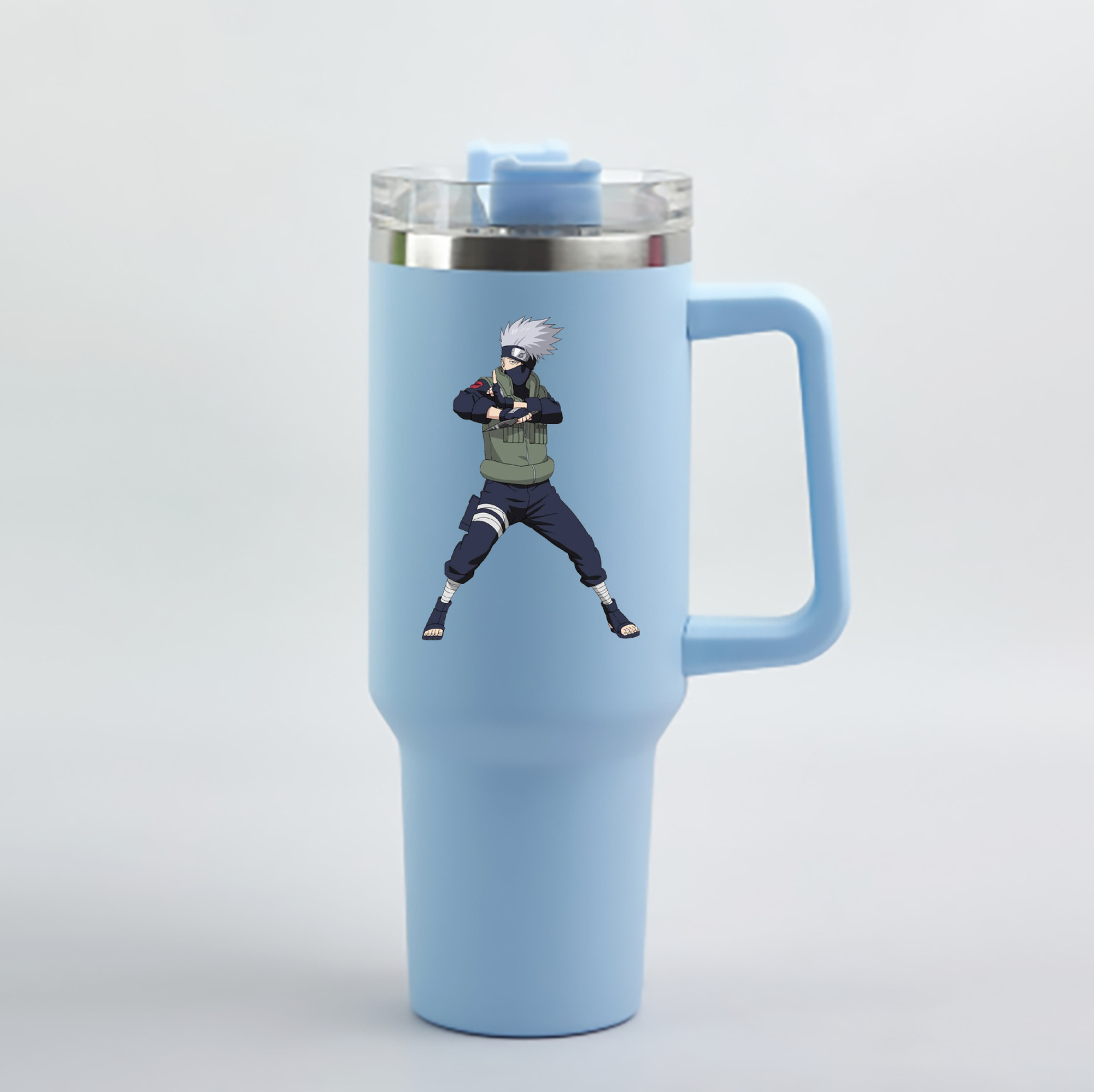 （画像用） NARUTO -ナルト- はたけ カカシ Hatake Kakashi 1200mL車用タンブラー - クリスタルステッカー（プラスチックストロー付き）