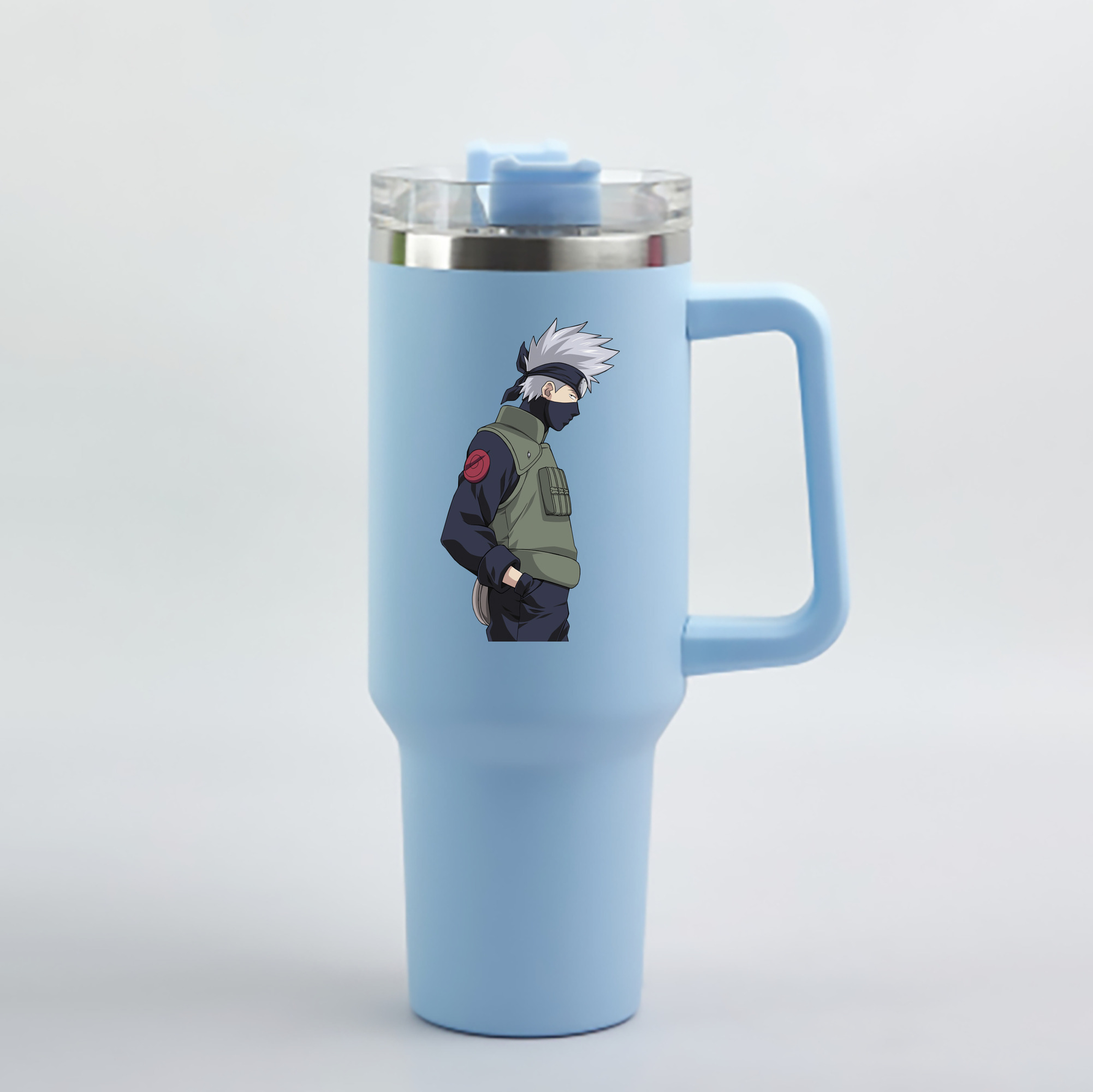（画像用） NARUTO -ナルト- はたけ カカシ Hatake Kakashi 1200mL車用タンブラー - クリスタルステッカー（プラスチックストロー付き）
