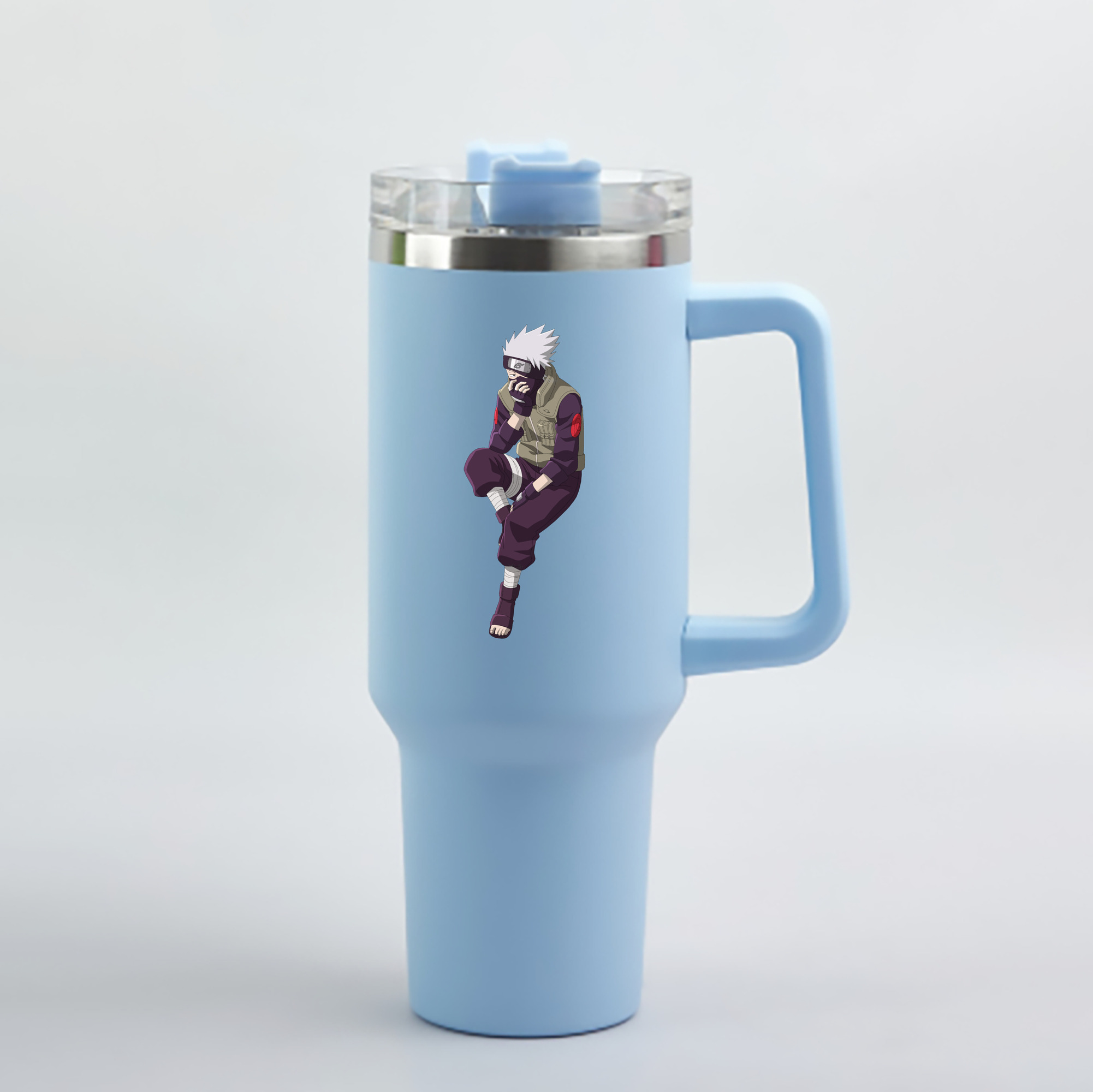 （画像用） NARUTO -ナルト- はたけ カカシ Hatake Kakashi 1200mL車用タンブラー - クリスタルステッカー（プラスチックストロー付き）