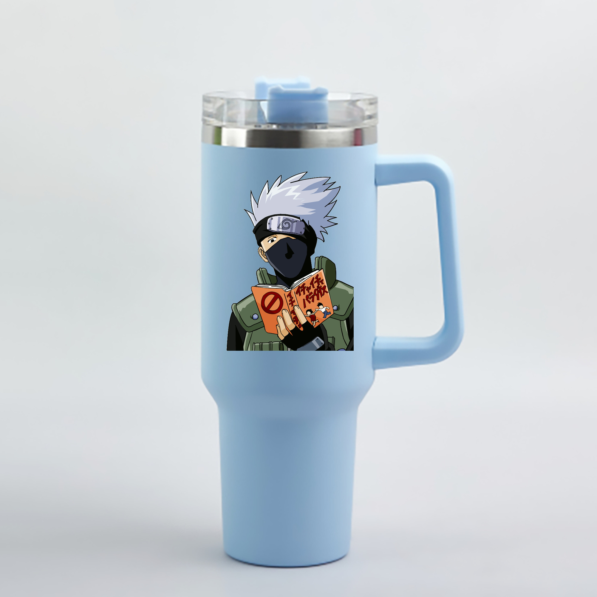 （画像用） NARUTO -ナルト- はたけ カカシ Hatake Kakashi 1200mL車用タンブラー - クリスタルステッカー（プラスチックストロー付き）