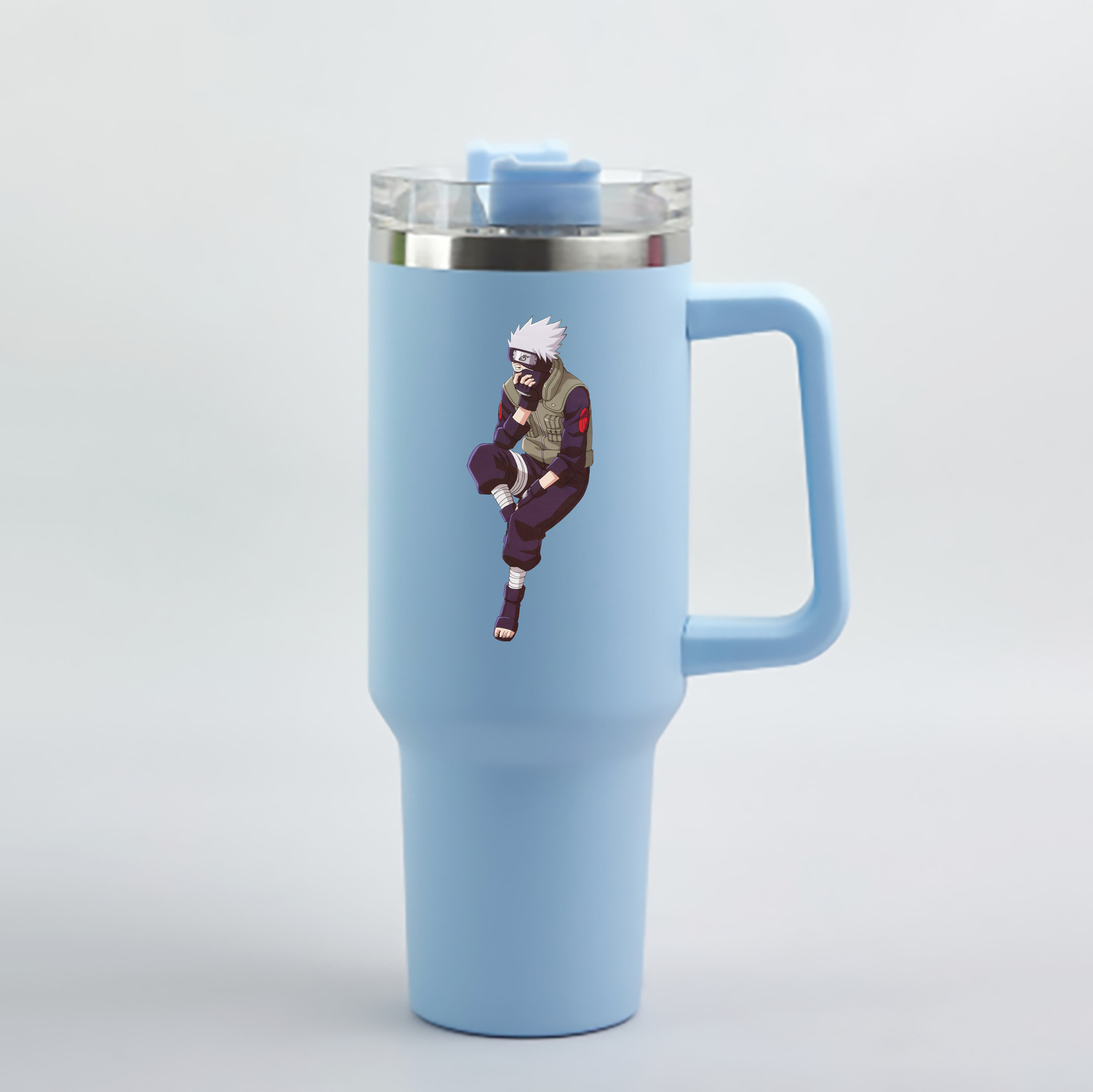 （画像用） NARUTO -ナルト- はたけ カカシ Hatake Kakashi 1200mL車用タンブラー - クリスタルステッカー（プラスチックストロー付き）