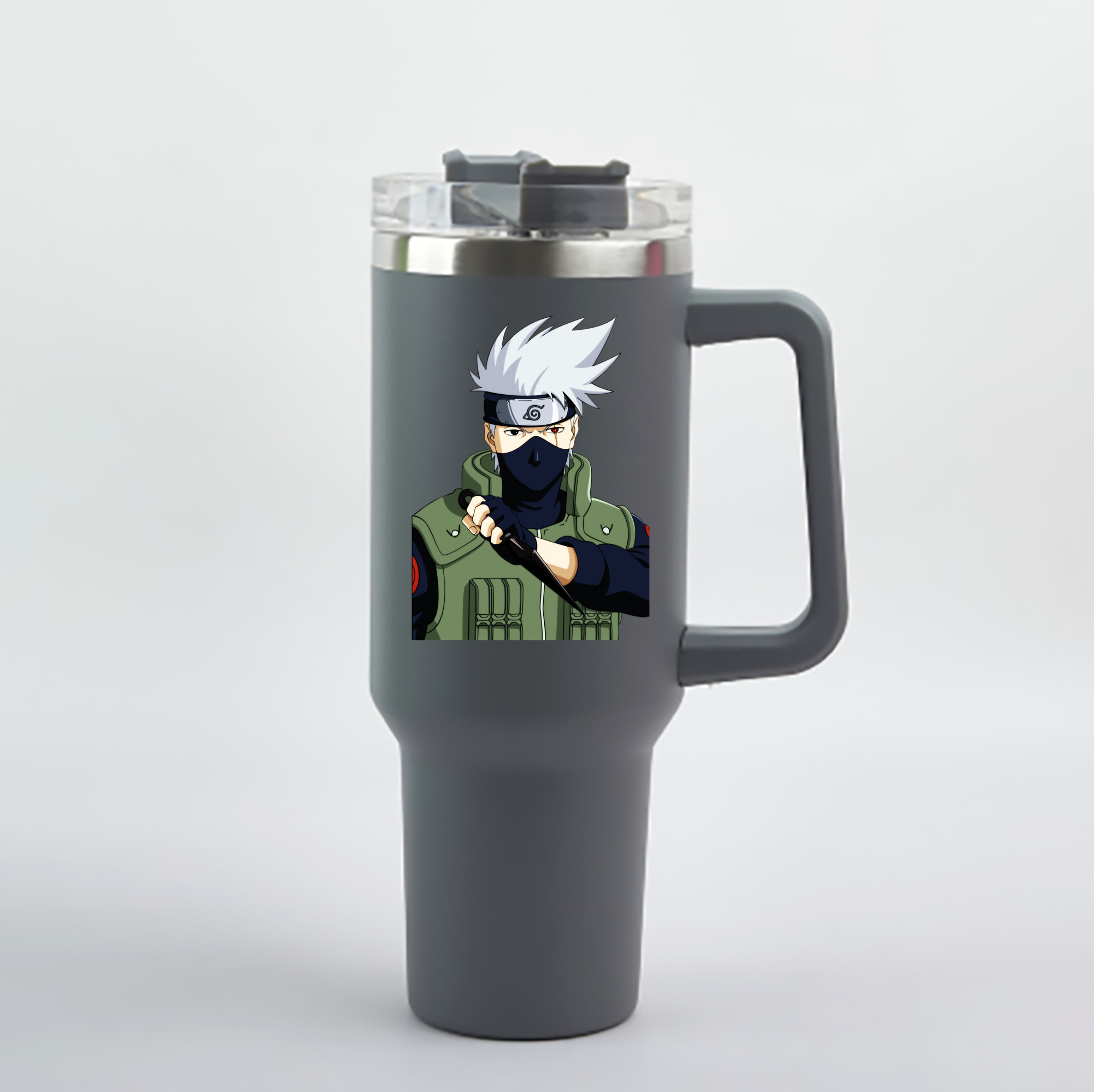 （画像用） NARUTO -ナルト- はたけ カカシ Hatake Kakashi 1200mL車用タンブラー - クリスタルステッカー（プラスチックストロー付き）