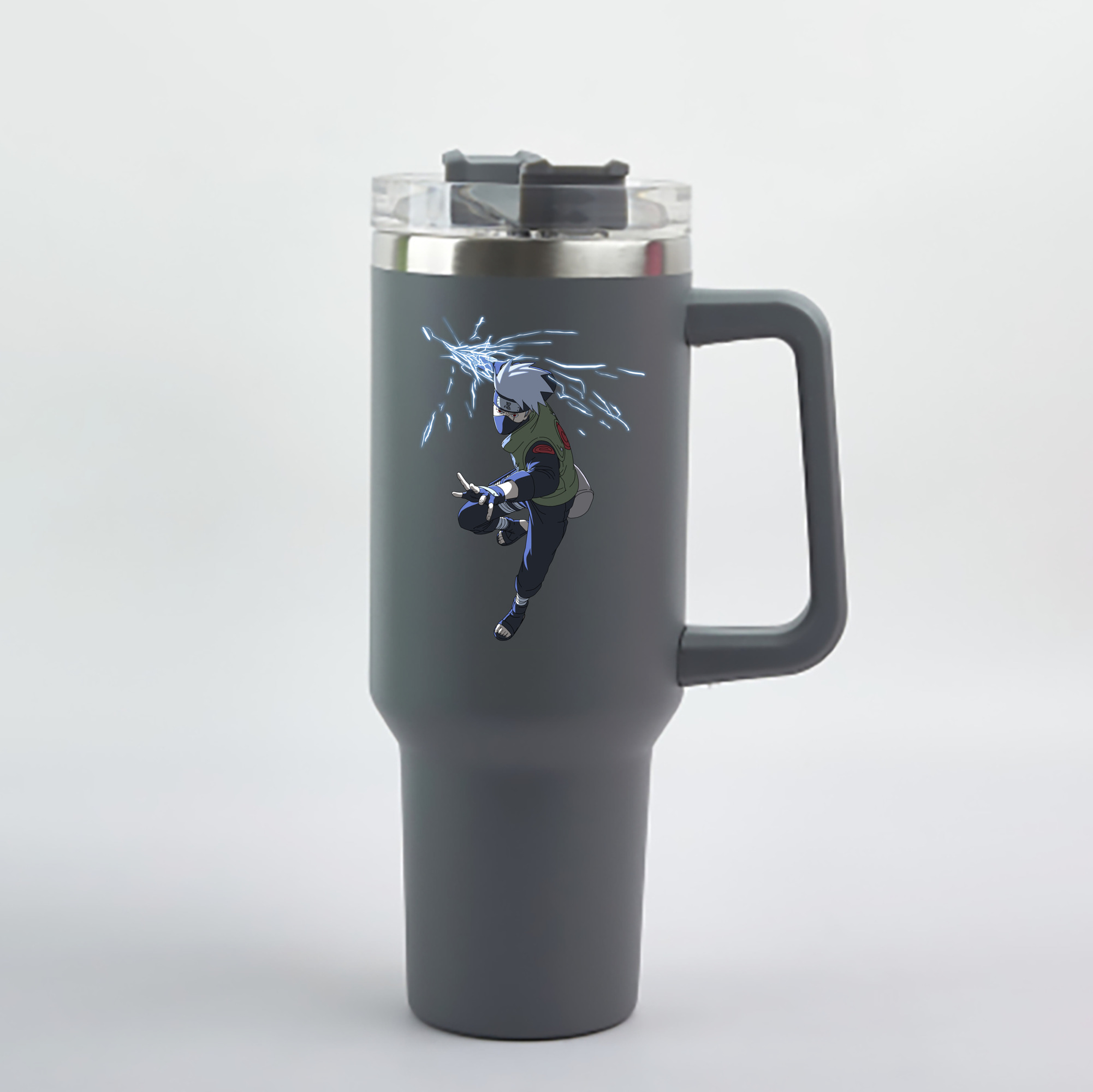 （画像用） NARUTO -ナルト- はたけ カカシ Hatake Kakashi 1200mL車用タンブラー - クリスタルステッカー（プラスチックストロー付き）