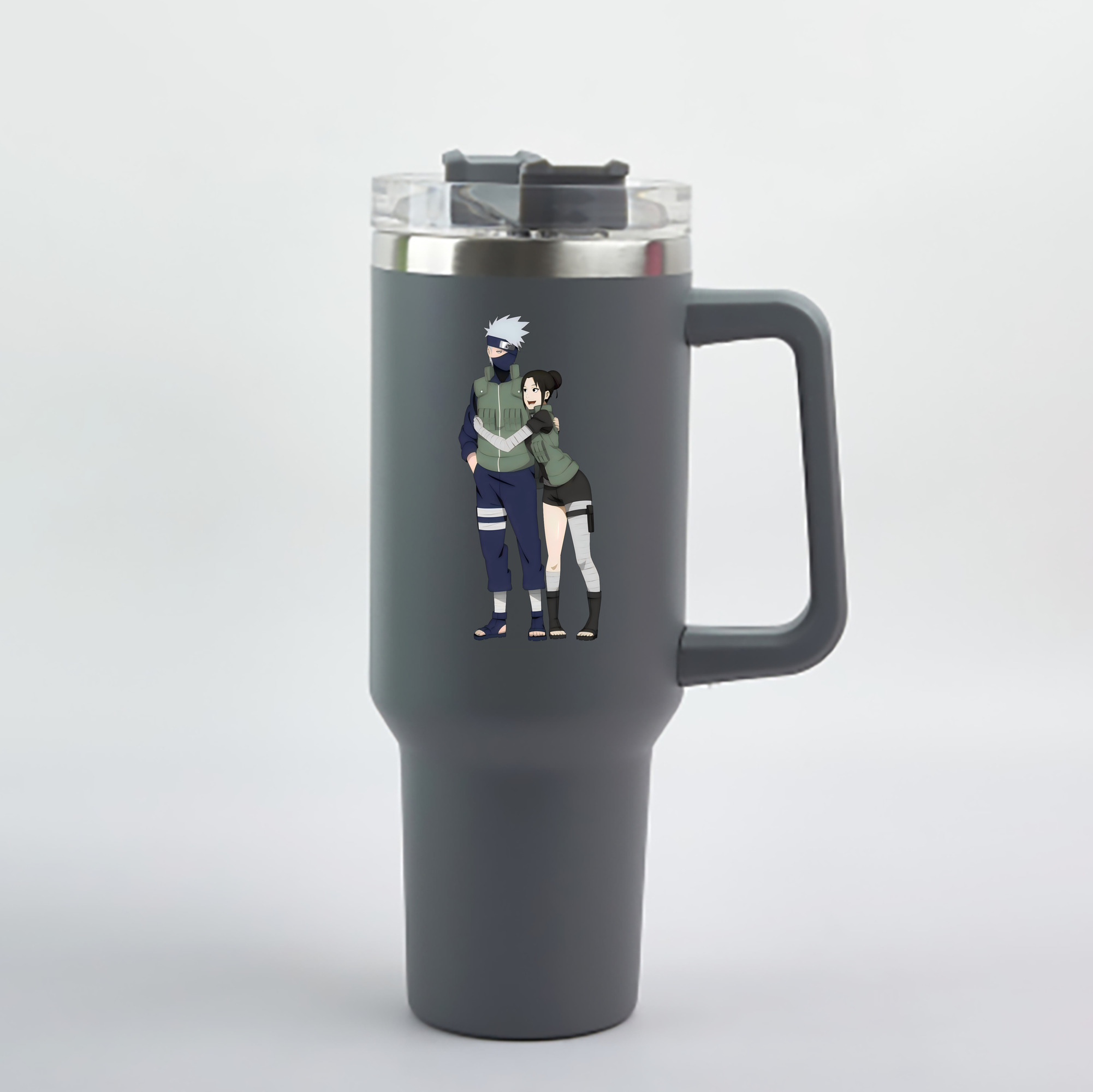 （画像用） NARUTO -ナルト- はたけ カカシ Hatake Kakashi 1200mL車用タンブラー - クリスタルステッカー（プラスチックストロー付き）