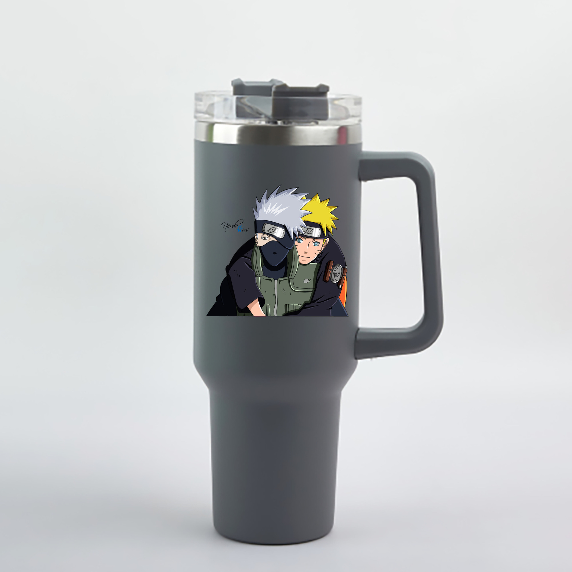 （画像用） NARUTO -ナルト- はたけ カカシ Hatake Kakashi 1200mL車用タンブラー - クリスタルステッカー（プラスチックストロー付き）