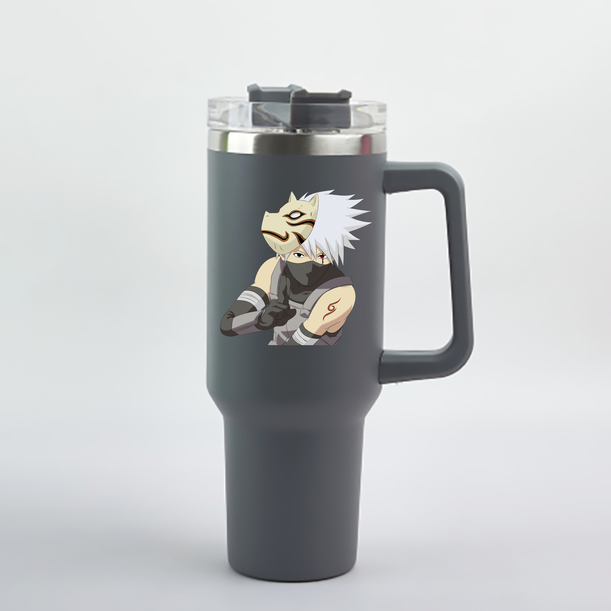 （画像用） NARUTO -ナルト- はたけ カカシ Hatake Kakashi 1200mL車用タンブラー - クリスタルステッカー（プラスチックストロー付き）