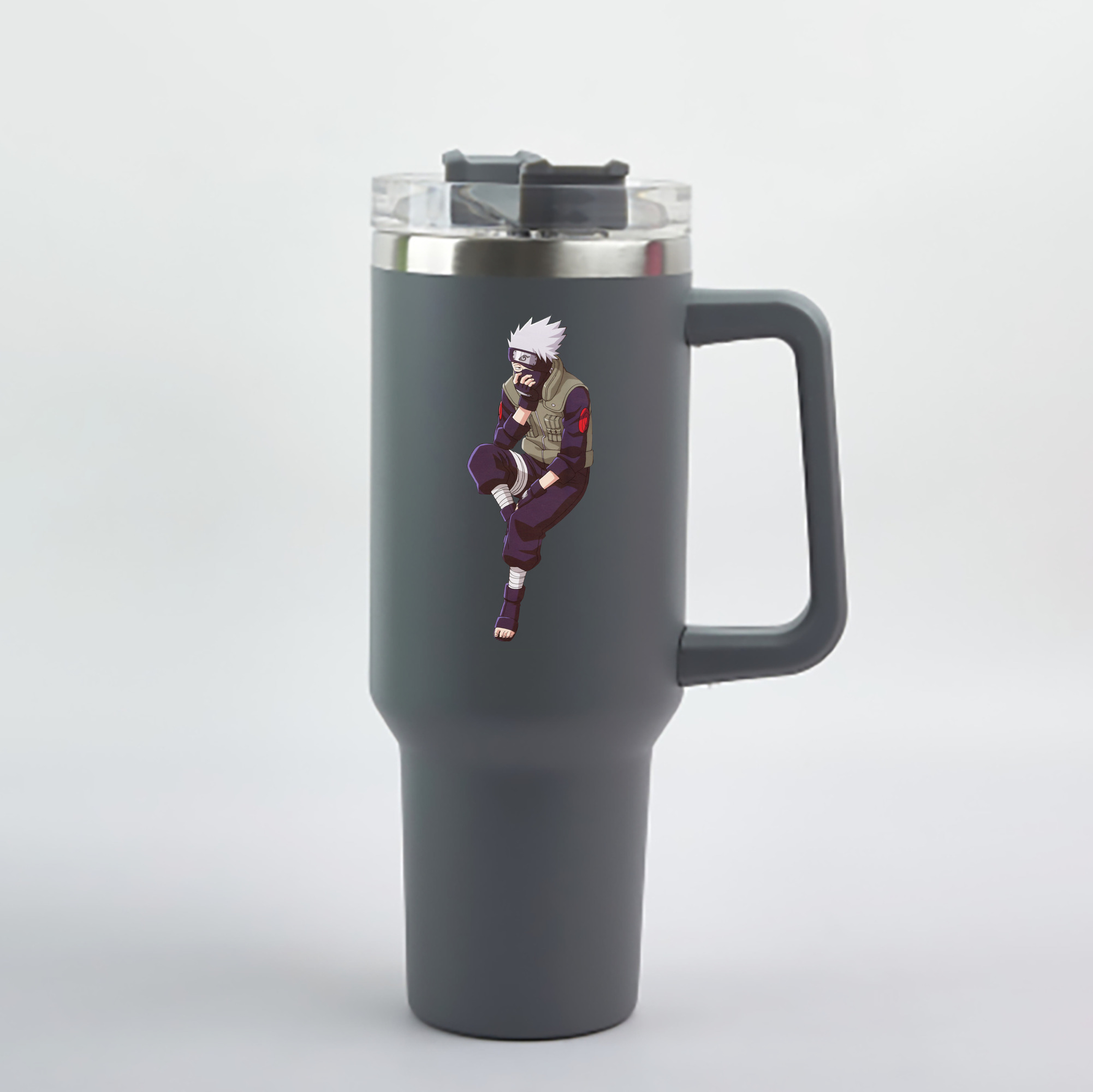 （画像用） NARUTO -ナルト- はたけ カカシ Hatake Kakashi 1200mL車用タンブラー - クリスタルステッカー（プラスチックストロー付き）