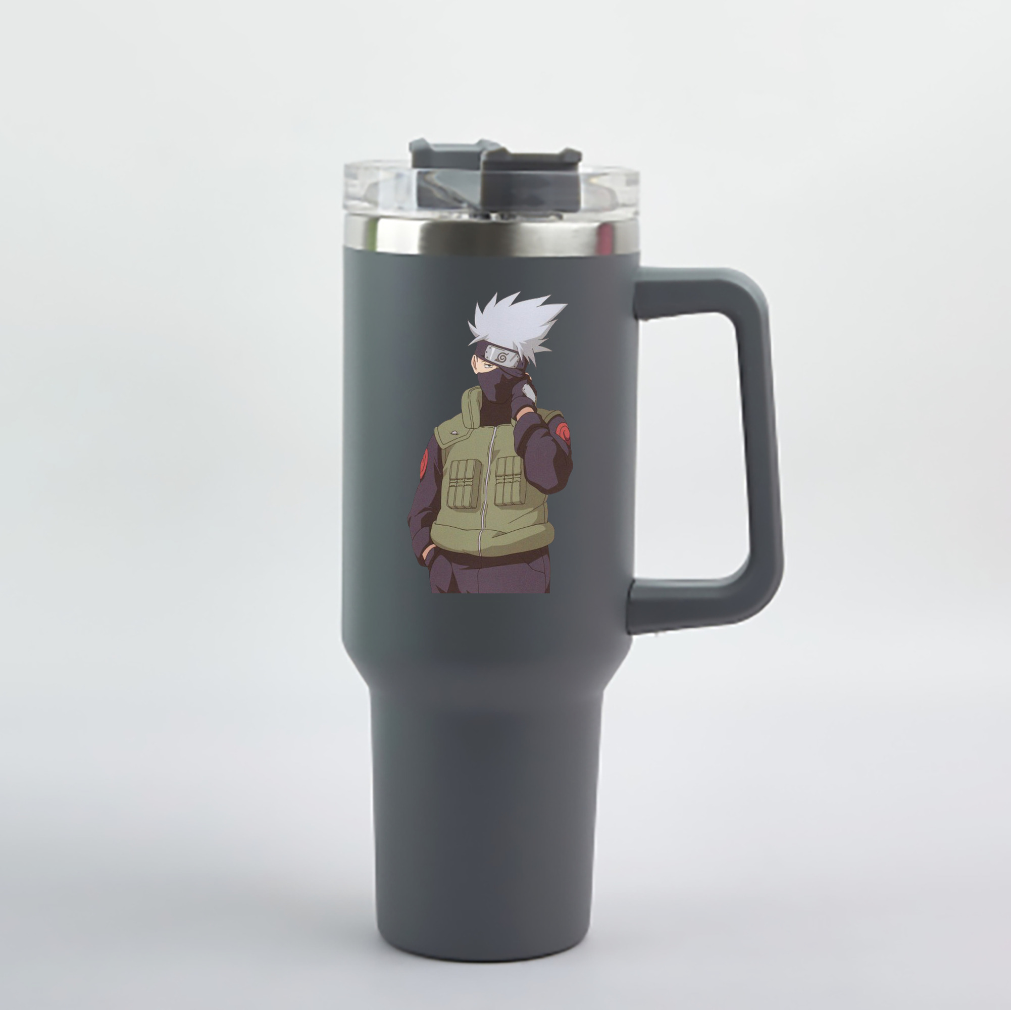 （画像用） NARUTO -ナルト- はたけ カカシ Hatake Kakashi 1200mL車用タンブラー - クリスタルステッカー（プラスチックストロー付き）
