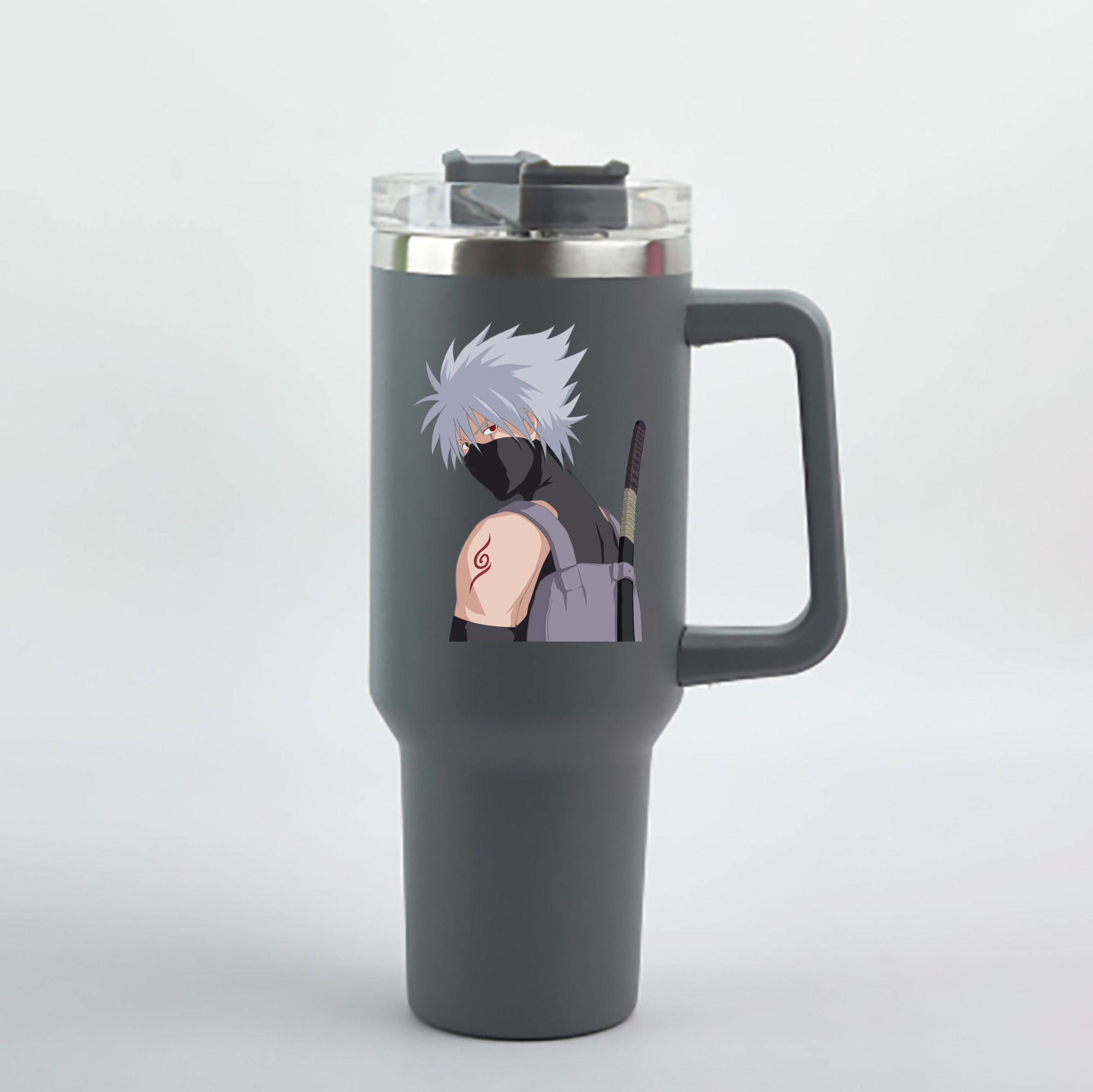 （画像用） NARUTO -ナルト- はたけ カカシ Hatake Kakashi 1200mL車用タンブラー - クリスタルステッカー（プラスチックストロー付き）