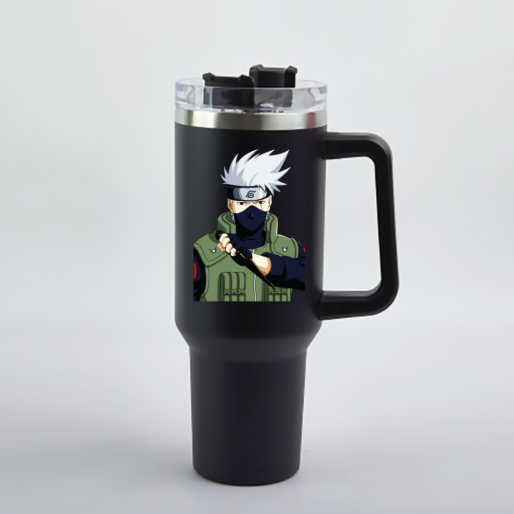 （画像用） NARUTO -ナルト- はたけ カカシ Hatake Kakashi 1200mL車用タンブラー - クリスタルステッカー（プラスチックストロー付き）