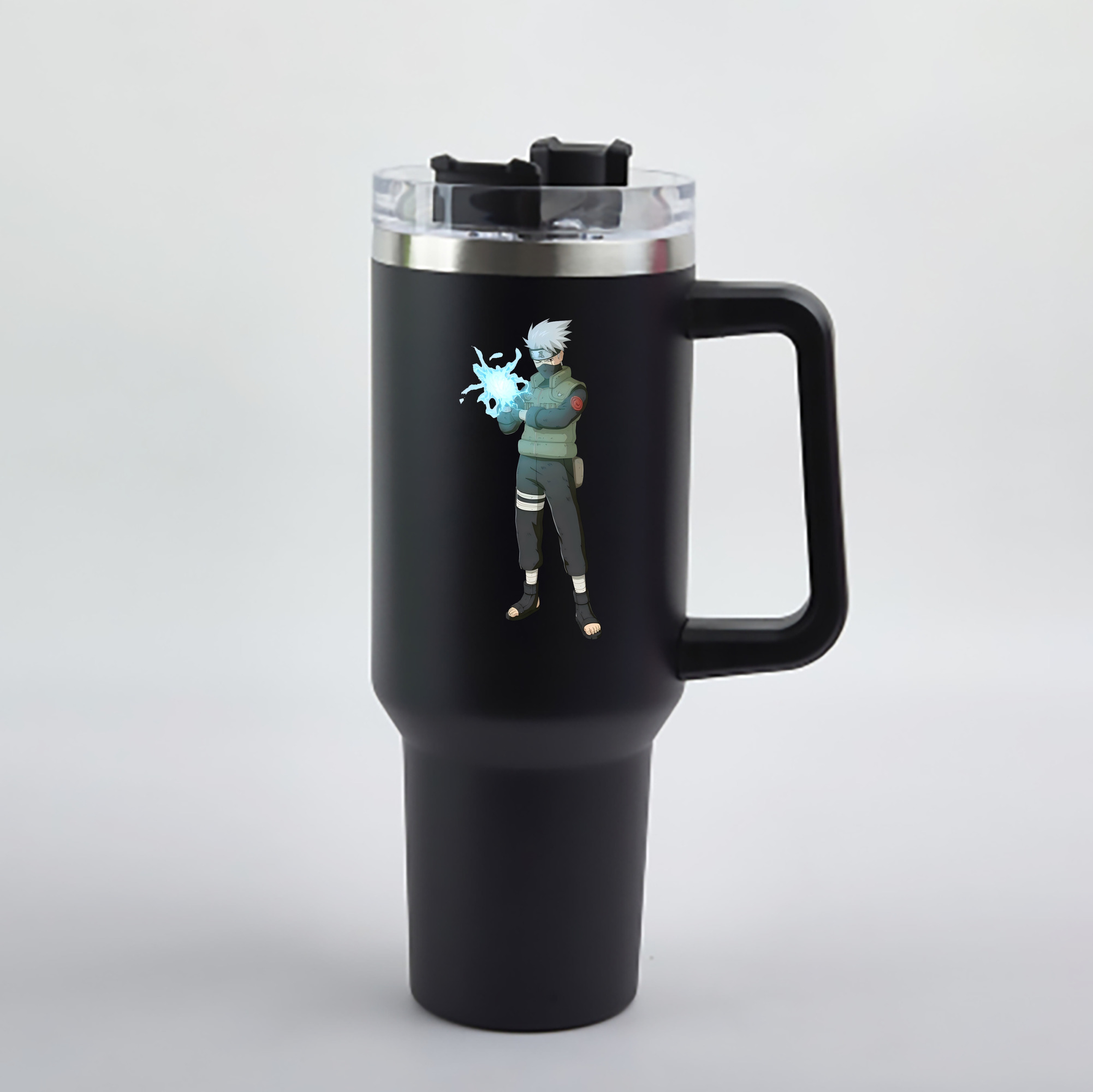 （画像用） NARUTO -ナルト- はたけ カカシ Hatake Kakashi 1200mL車用タンブラー - クリスタルステッカー（プラスチックストロー付き）