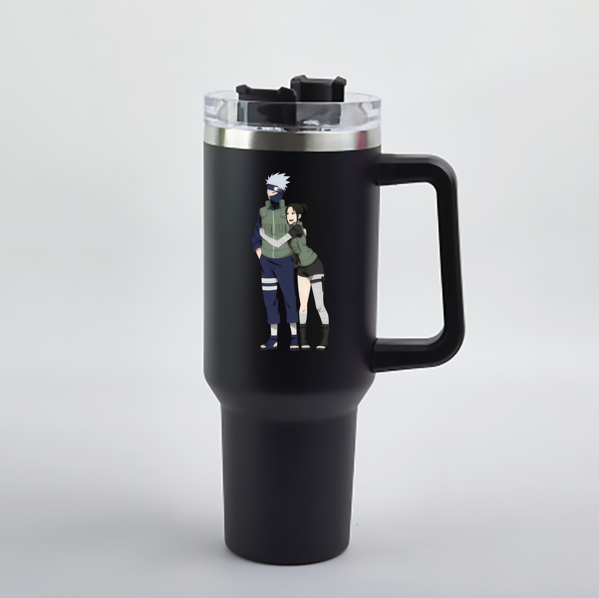 （画像用） NARUTO -ナルト- はたけ カカシ Hatake Kakashi 1200mL車用タンブラー - クリスタルステッカー（プラスチックストロー付き）
