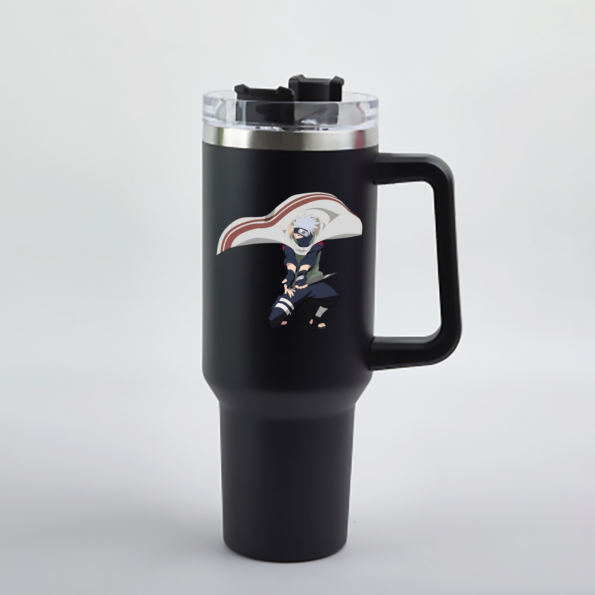 （画像用） NARUTO -ナルト- はたけ カカシ Hatake Kakashi 1200mL車用タンブラー - クリスタルステッカー（プラスチックストロー付き）