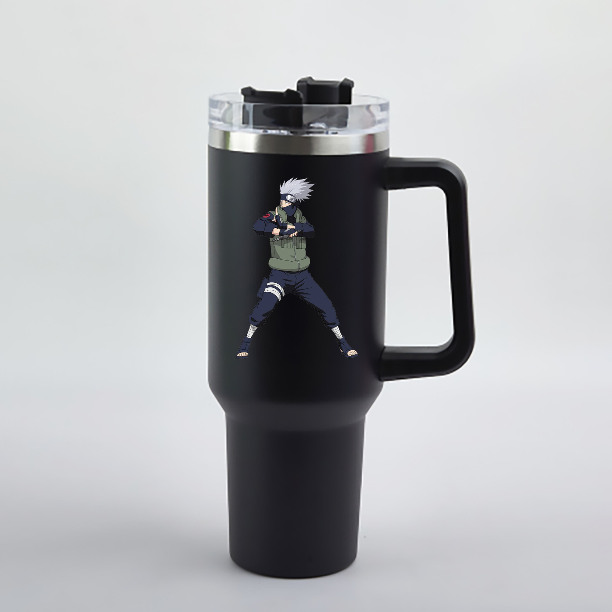 （画像用） NARUTO -ナルト- はたけ カカシ Hatake Kakashi 1200mL車用タンブラー - クリスタルステッカー（プラスチックストロー付き）
