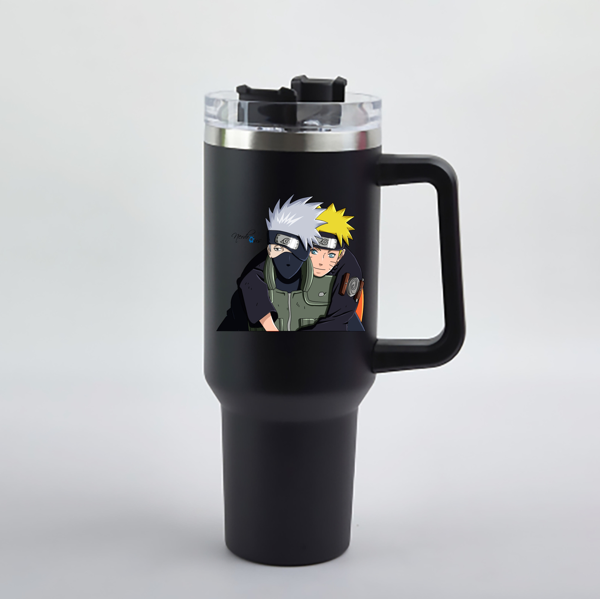 （画像用） NARUTO -ナルト- はたけ カカシ Hatake Kakashi 1200mL車用タンブラー - クリスタルステッカー（プラスチックストロー付き）