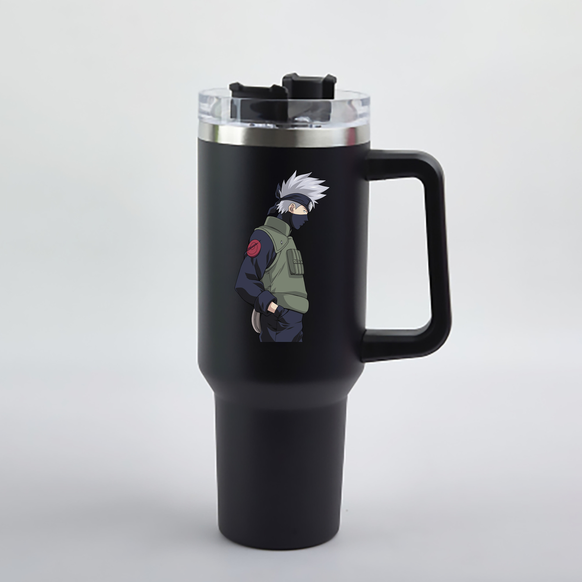 （画像用） NARUTO -ナルト- はたけ カカシ Hatake Kakashi 1200mL車用タンブラー - クリスタルステッカー（プラスチックストロー付き）