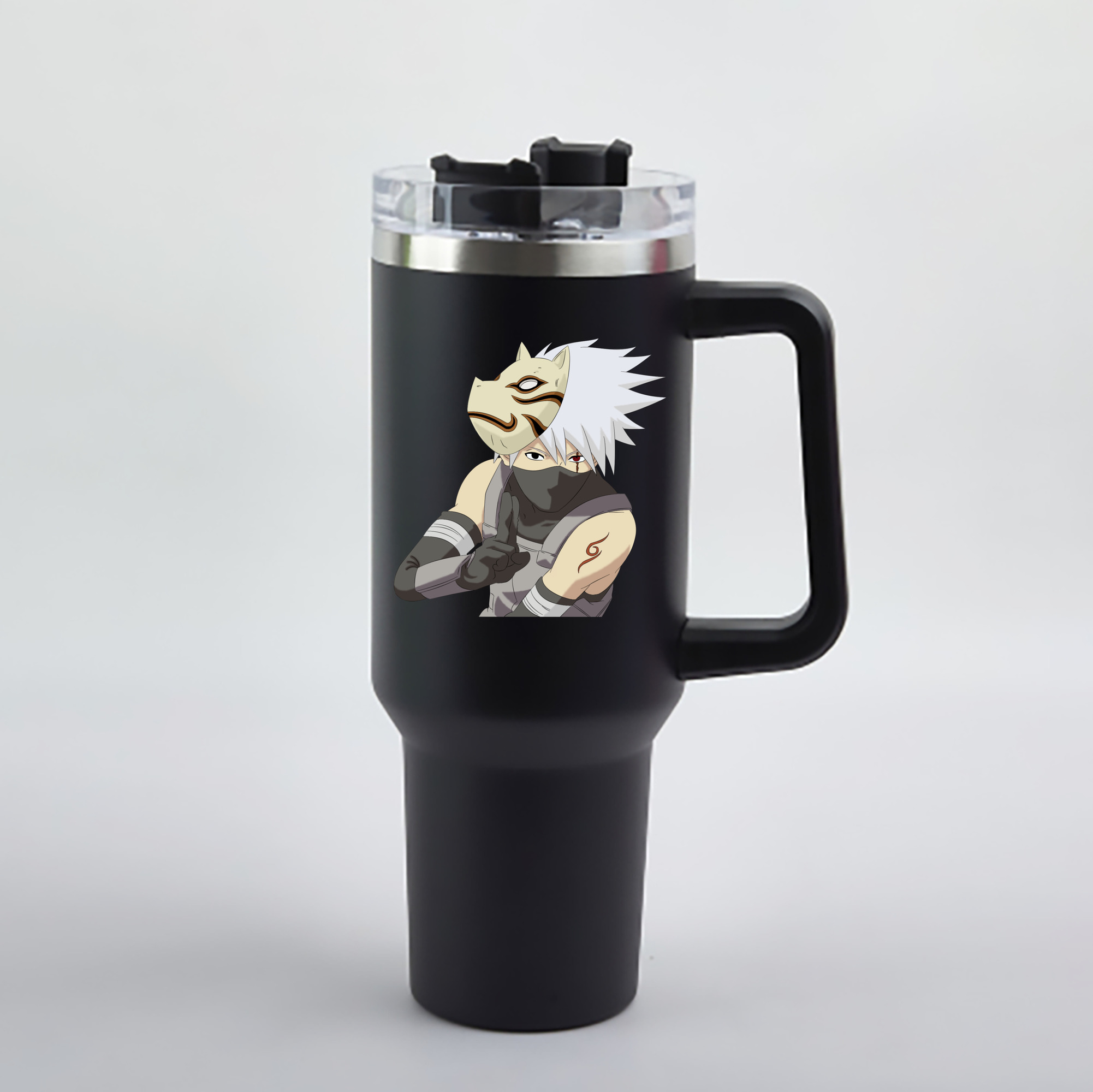 （画像用） NARUTO -ナルト- はたけ カカシ Hatake Kakashi 1200mL車用タンブラー - クリスタルステッカー（プラスチックストロー付き）