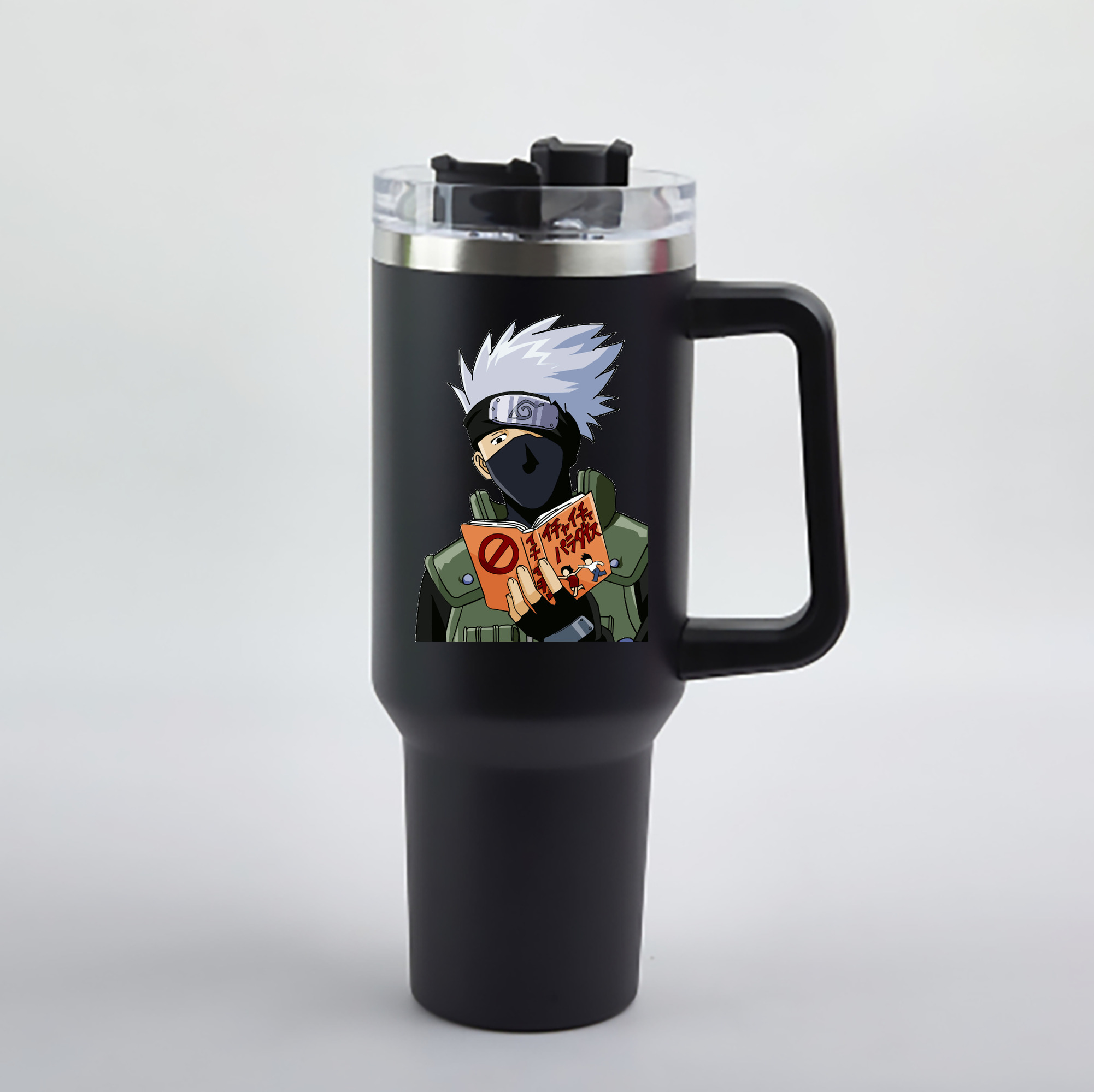 （画像用） NARUTO -ナルト- はたけ カカシ Hatake Kakashi 1200mL車用タンブラー - クリスタルステッカー（プラスチックストロー付き）