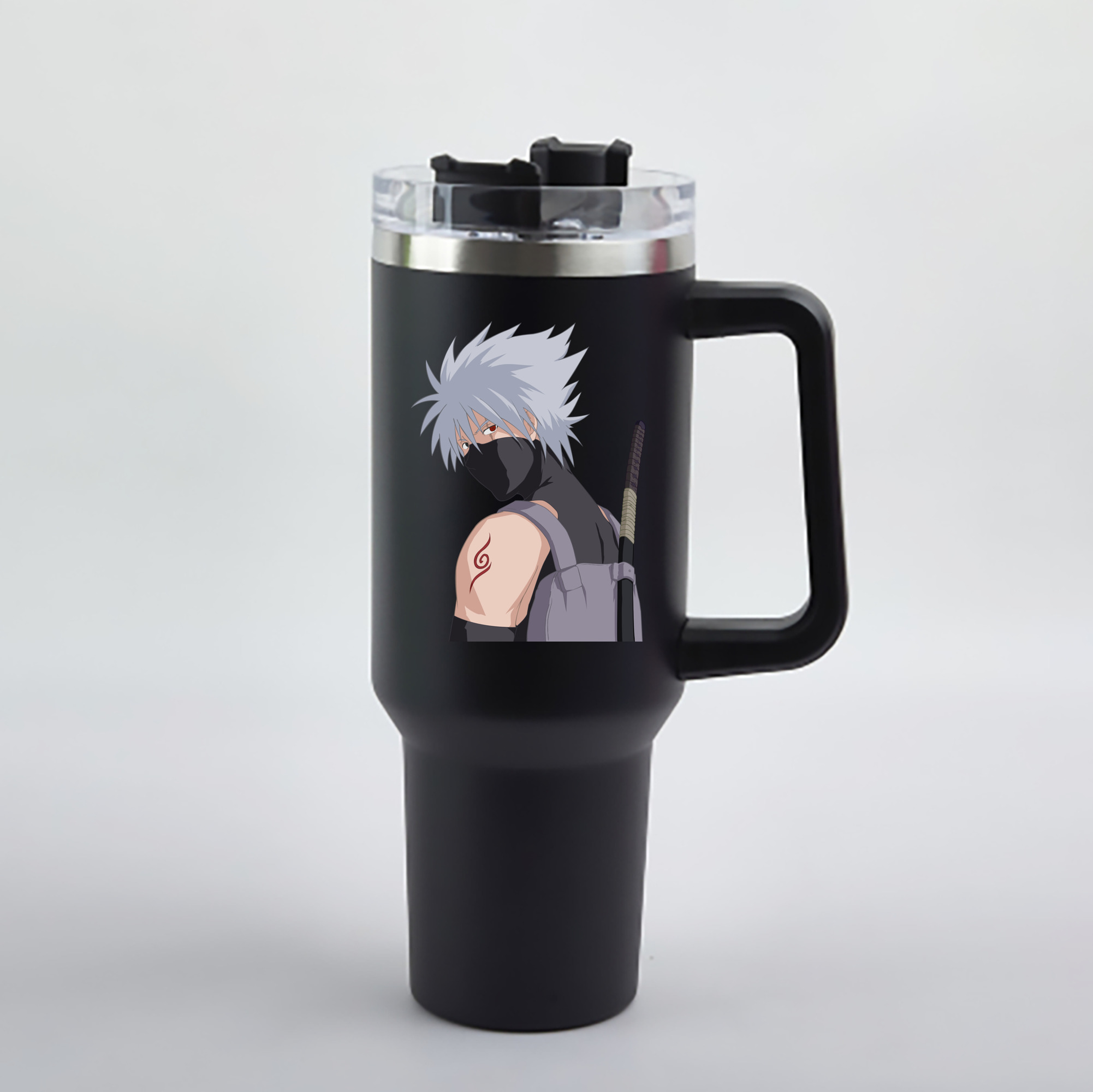 （画像用） NARUTO -ナルト- はたけ カカシ Hatake Kakashi 1200mL車用タンブラー - クリスタルステッカー（プラスチックストロー付き）