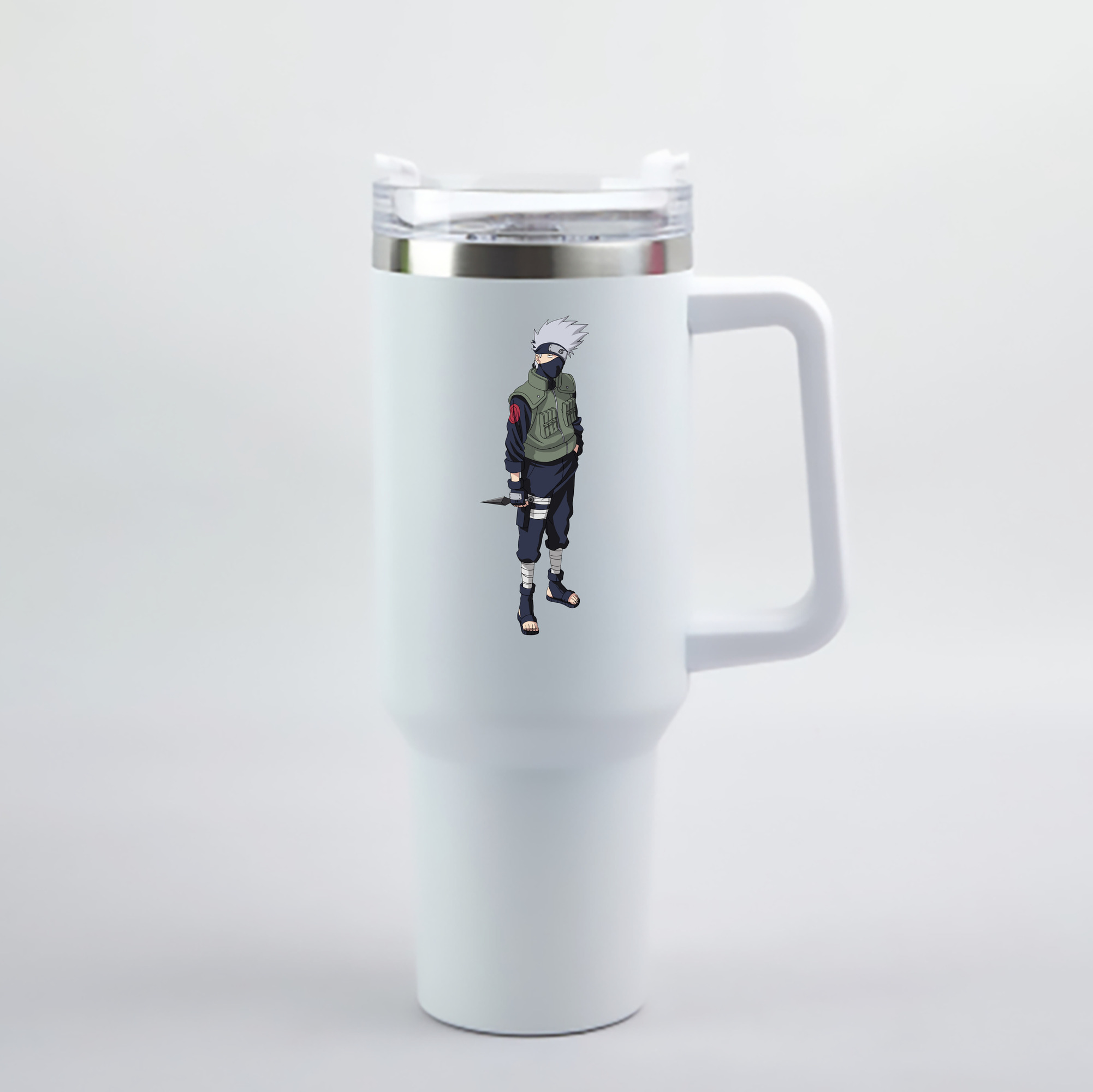 （画像用） NARUTO -ナルト- はたけ カカシ Hatake Kakashi 1200mL車用タンブラー - クリスタルステッカー（プラスチックストロー付き）