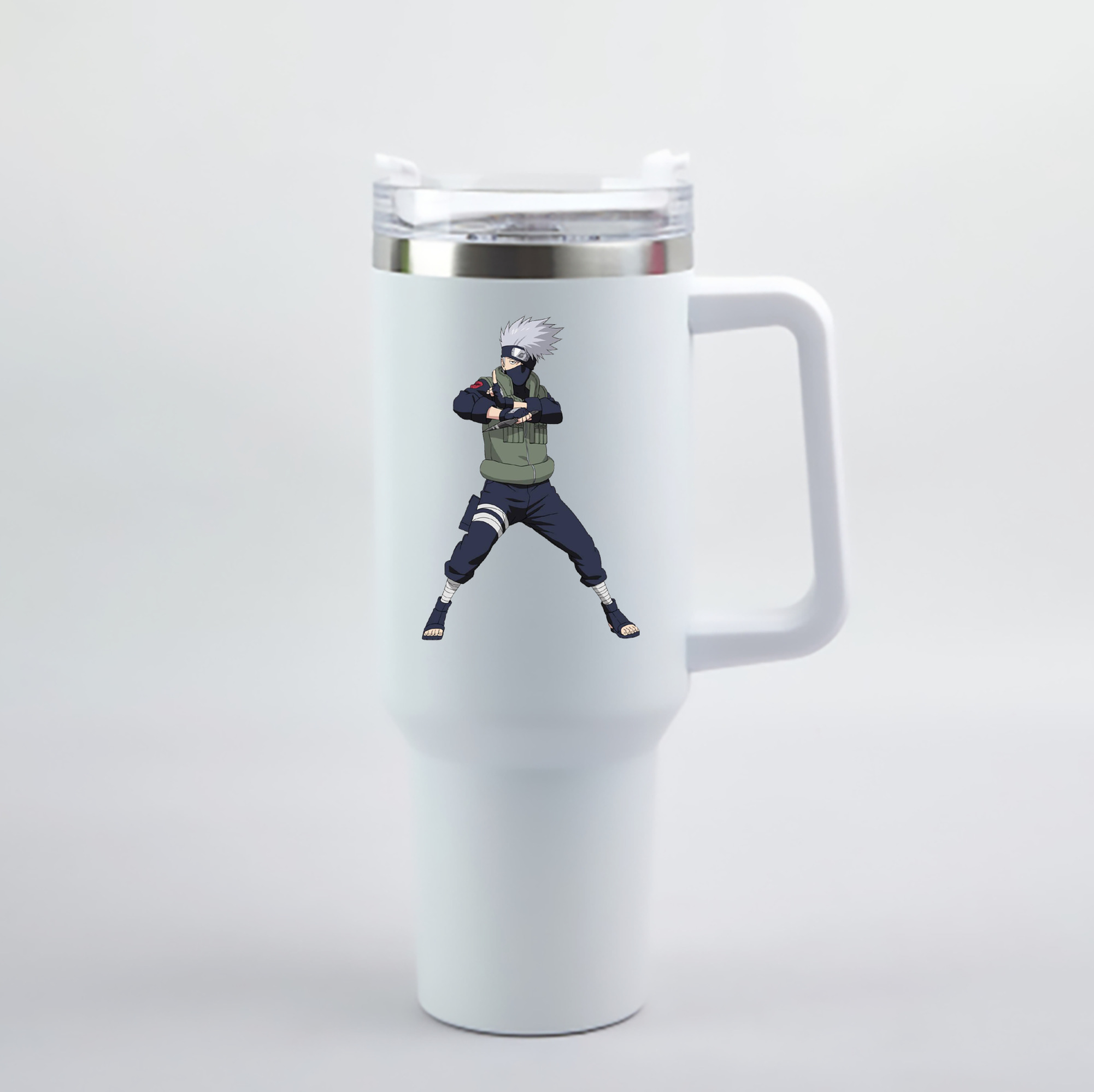 （画像用） NARUTO -ナルト- はたけ カカシ Hatake Kakashi 1200mL車用タンブラー - クリスタルステッカー（プラスチックストロー付き）