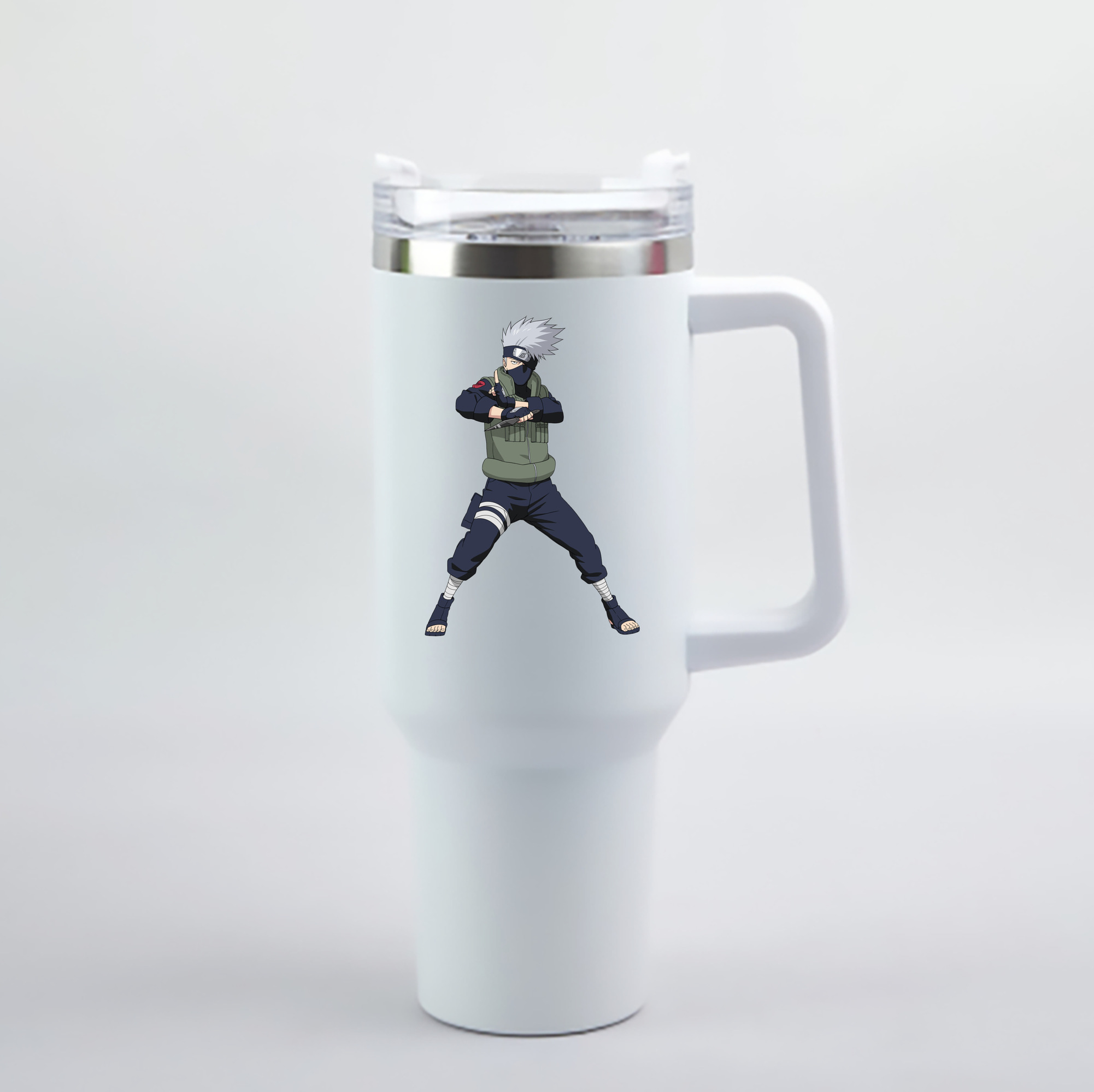 （画像用） NARUTO -ナルト- はたけ カカシ Hatake Kakashi 1200mL車用タンブラー - クリスタルステッカー（プラスチックストロー付き）