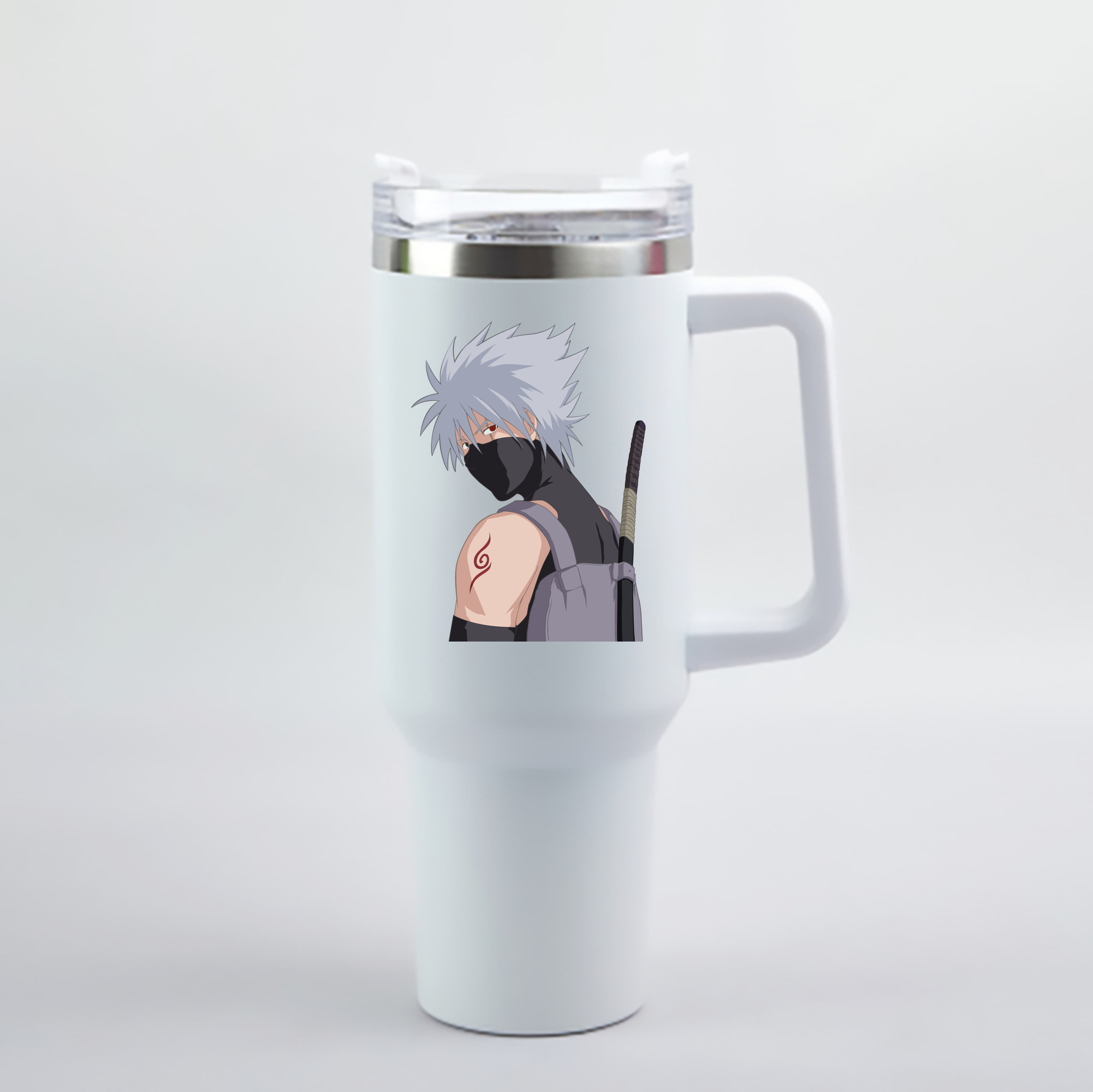 （画像用） NARUTO -ナルト- はたけ カカシ Hatake Kakashi 1200mL車用タンブラー - クリスタルステッカー（プラスチックストロー付き）