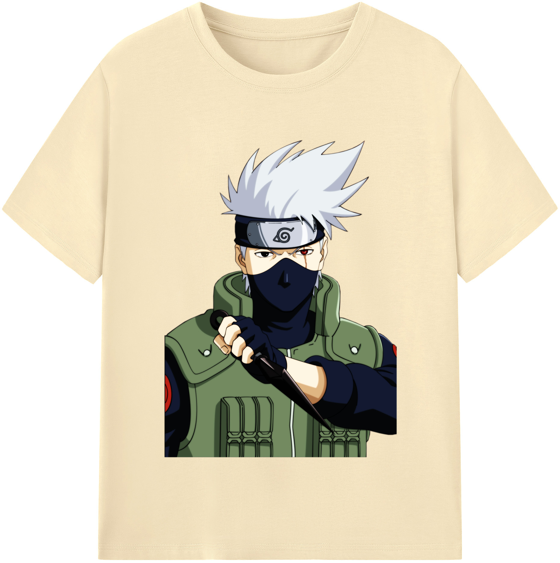 （画像用） NARUTO -ナルト- はたけ カカシ Hatake Kakashi 綿100％半袖Tシャツ（フロントプリント）