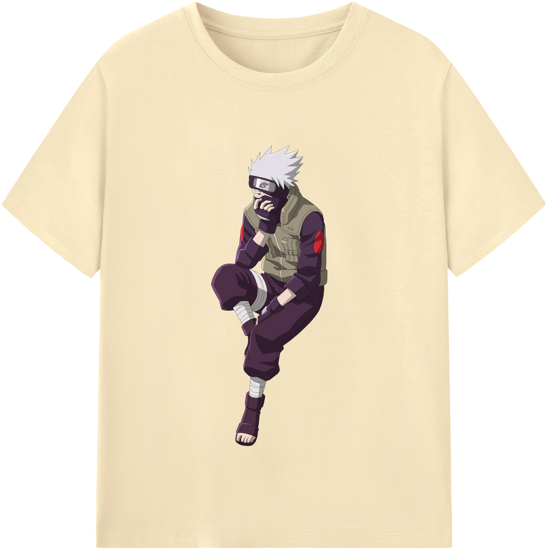 （画像用） NARUTO -ナルト- はたけ カカシ Hatake Kakashi 綿100％半袖Tシャツ（フロントプリント）