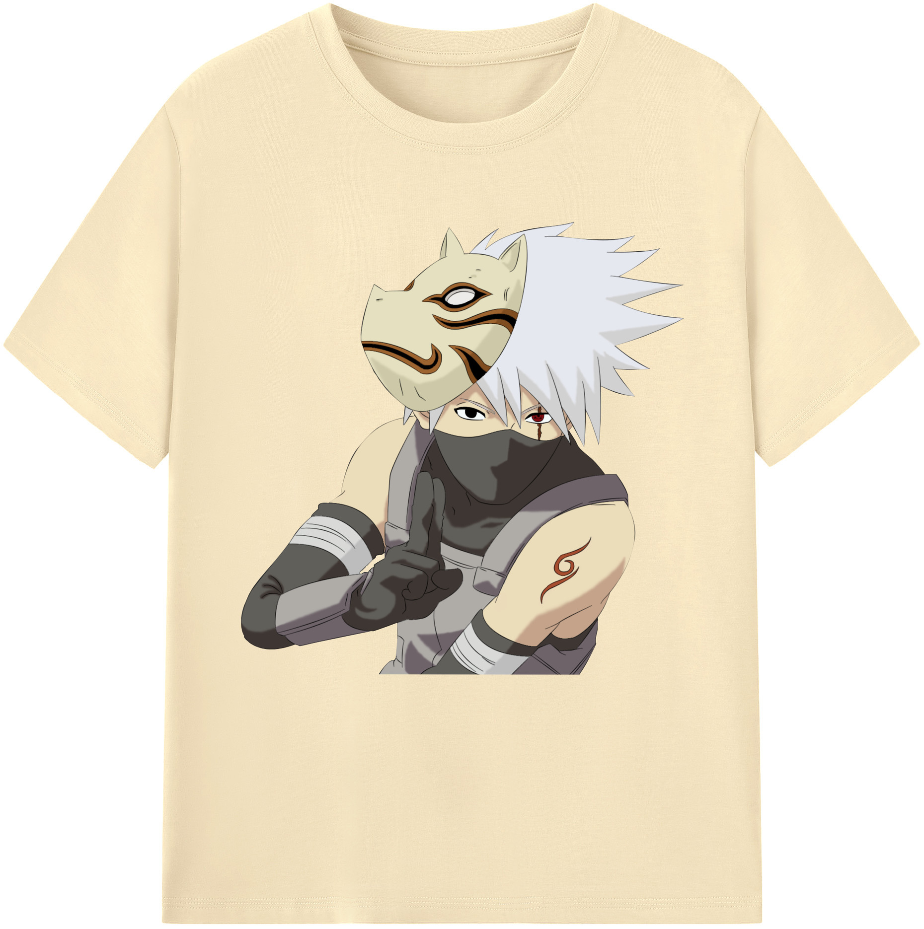 （画像用） NARUTO -ナルト- はたけ カカシ Hatake Kakashi 綿100％半袖Tシャツ（フロントプリント）