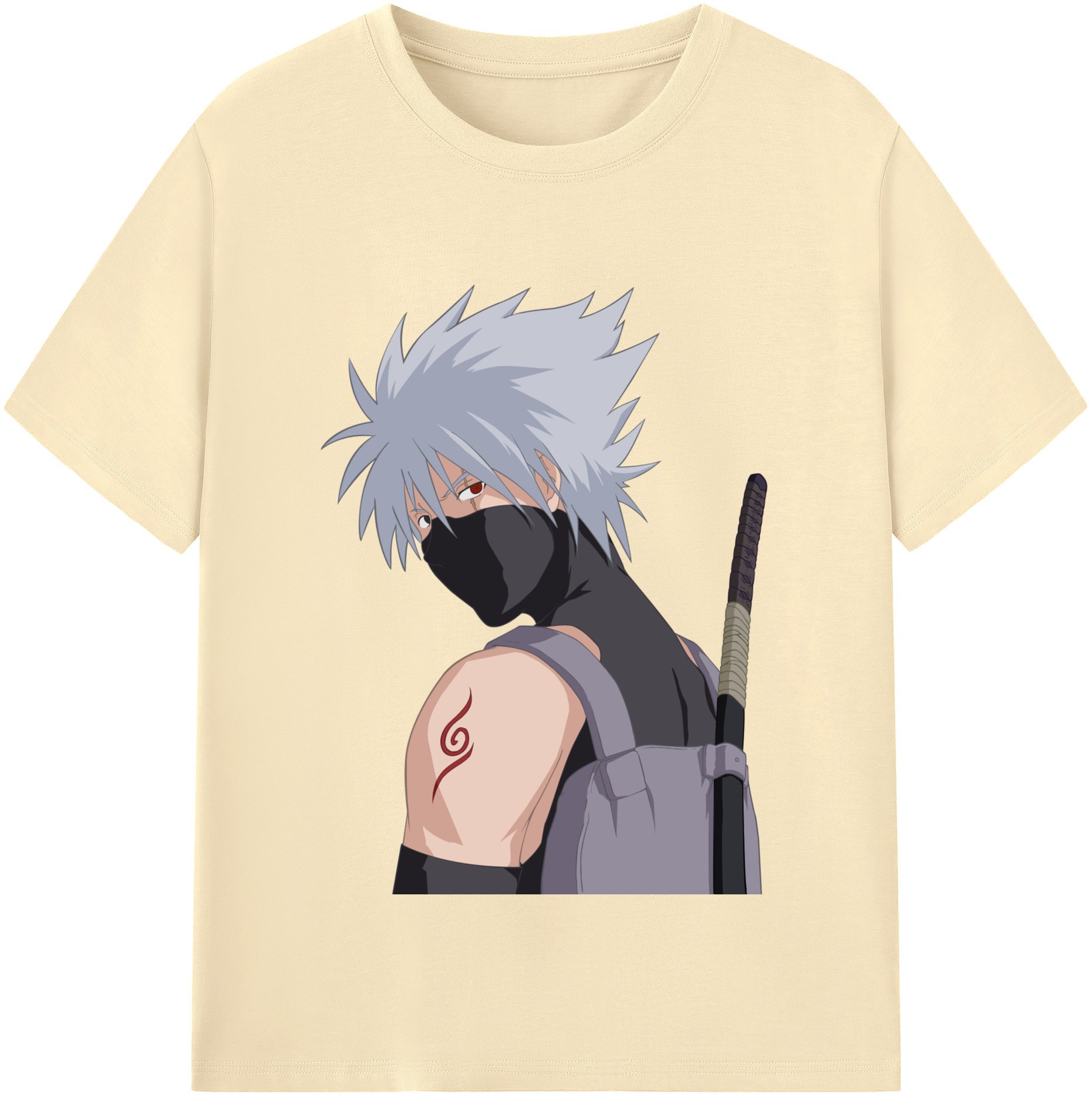 （画像用） NARUTO -ナルト- はたけ カカシ Hatake Kakashi 綿100％半袖Tシャツ（フロントプリント）
