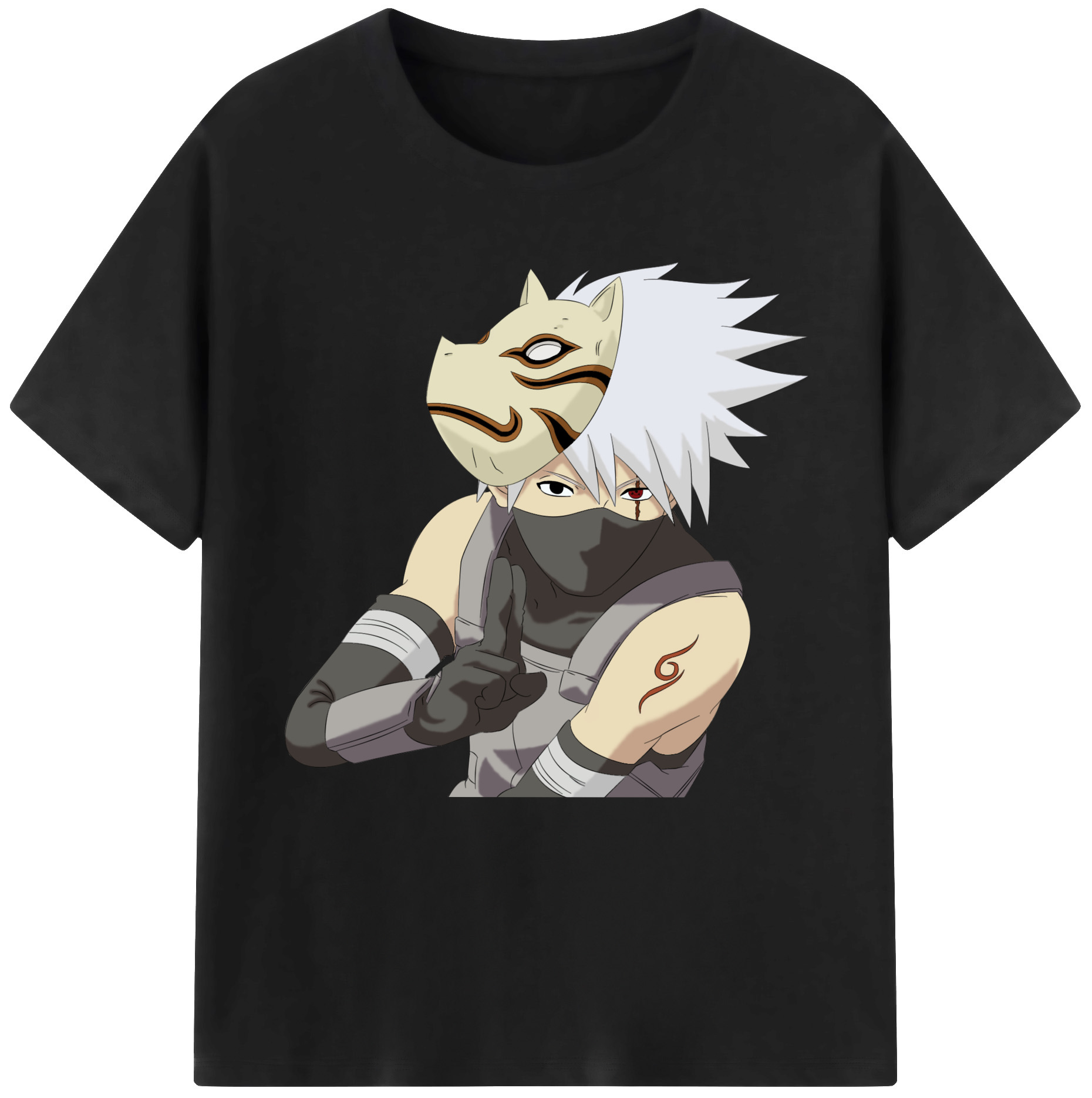 （画像用） NARUTO -ナルト- はたけ カカシ Hatake Kakashi 綿100％半袖Tシャツ（フロントプリント）
