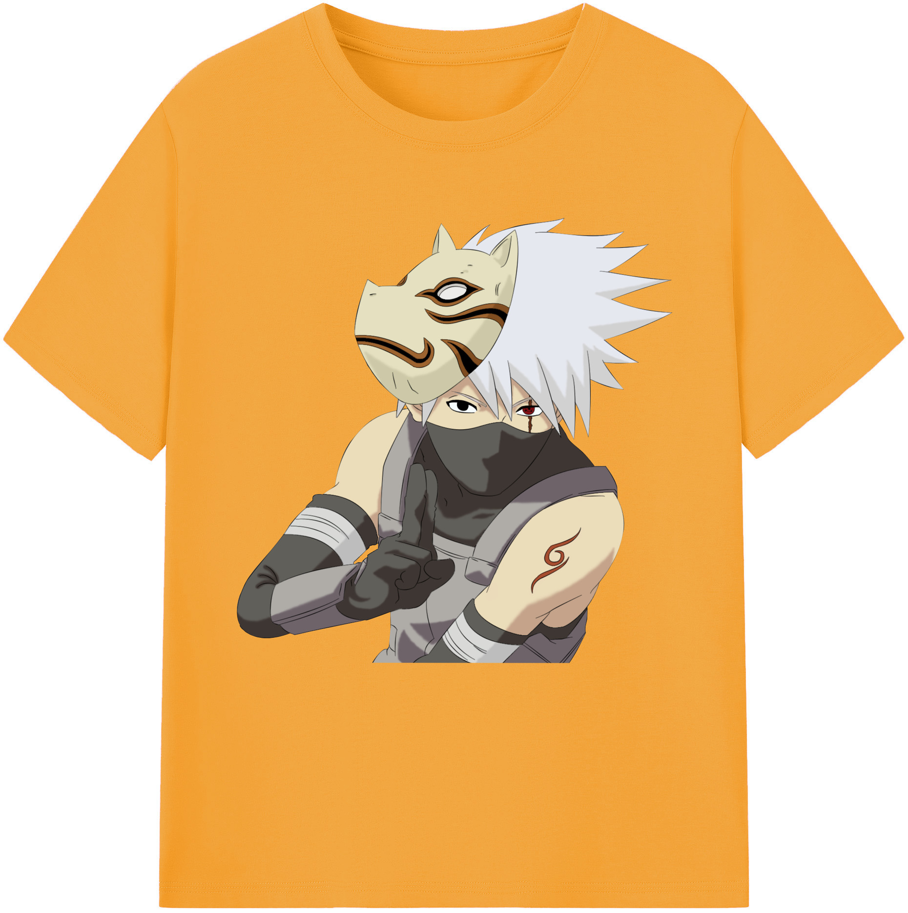 （画像用） NARUTO -ナルト- はたけ カカシ Hatake Kakashi 綿100％半袖Tシャツ（フロントプリント）