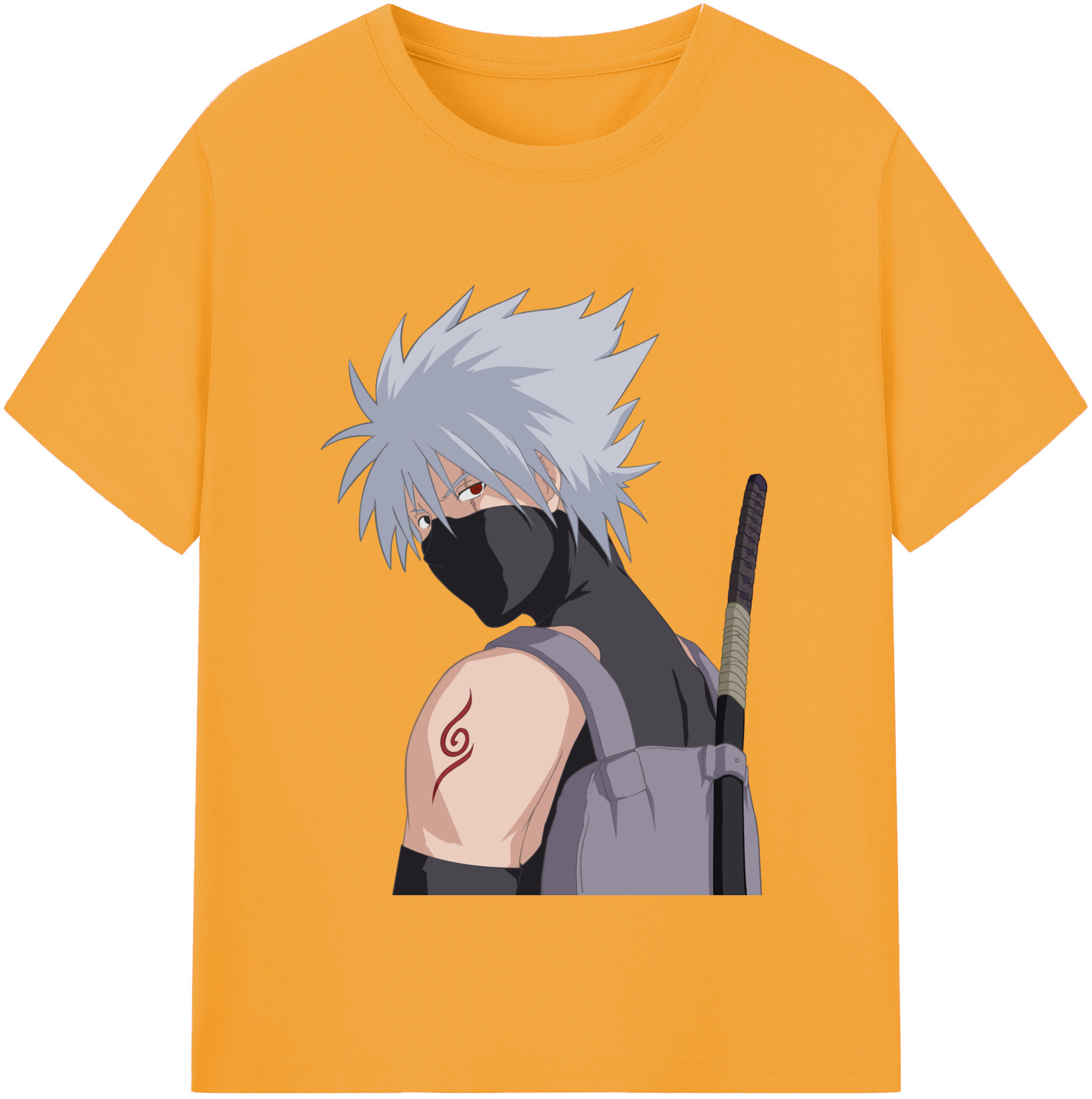 （画像用） NARUTO -ナルト- はたけ カカシ Hatake Kakashi 綿100％半袖Tシャツ（フロントプリント）