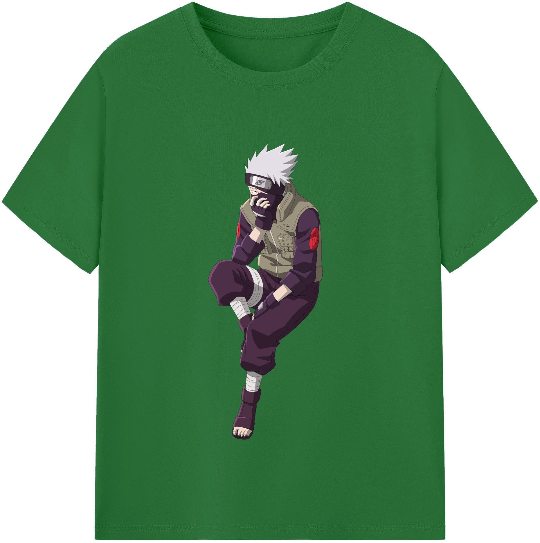 （画像用） NARUTO -ナルト- はたけ カカシ Hatake Kakashi 綿100％半袖Tシャツ（フロントプリント）