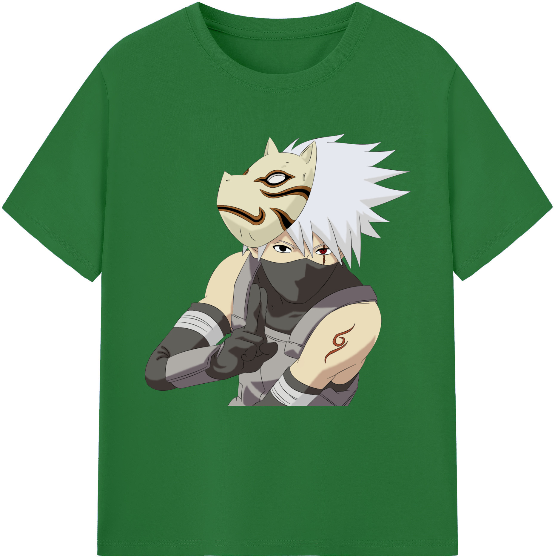 （画像用） NARUTO -ナルト- はたけ カカシ Hatake Kakashi 綿100％半袖Tシャツ（フロントプリント）