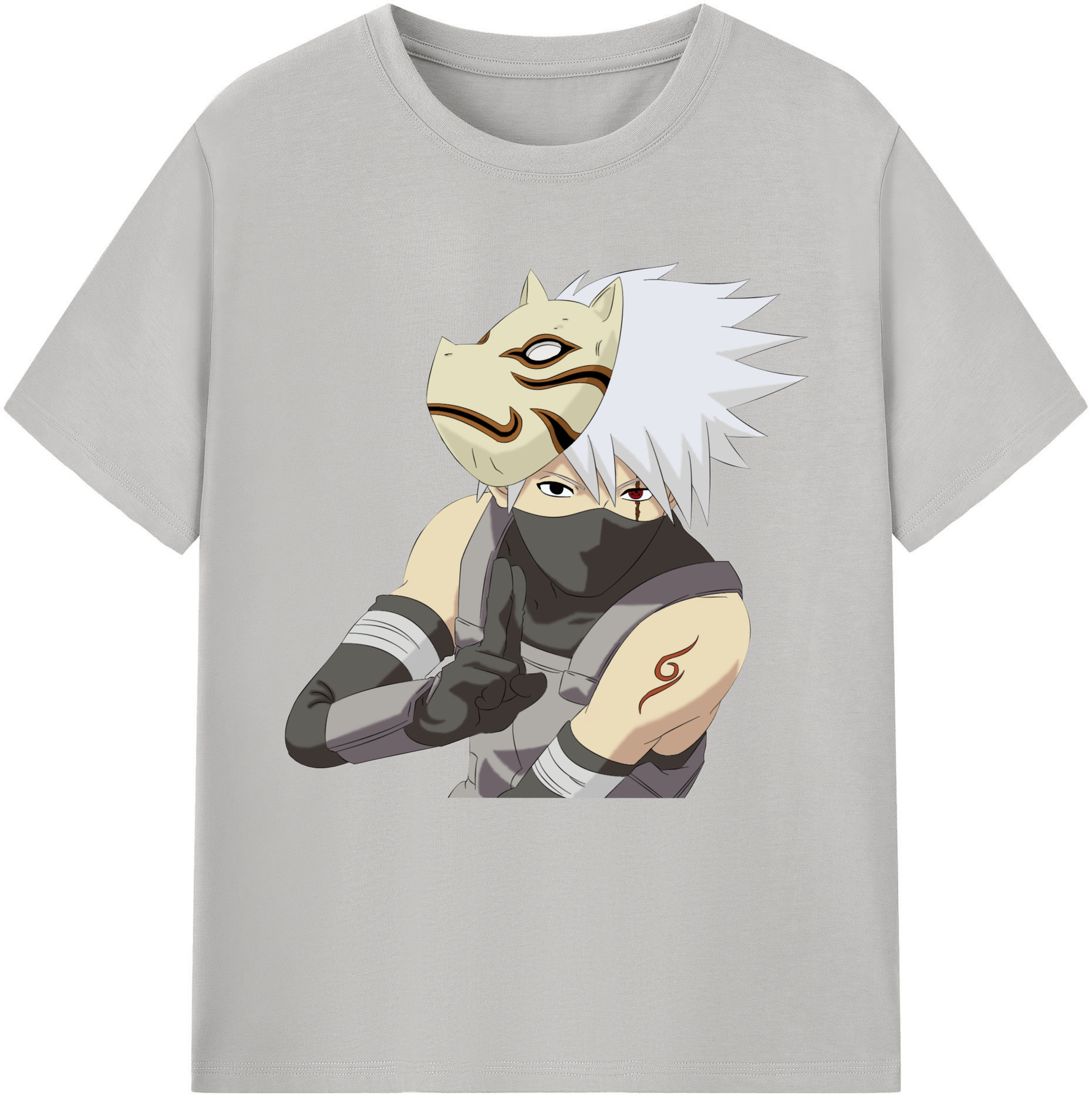 （画像用） NARUTO -ナルト- はたけ カカシ Hatake Kakashi 綿100％半袖Tシャツ（フロントプリント）