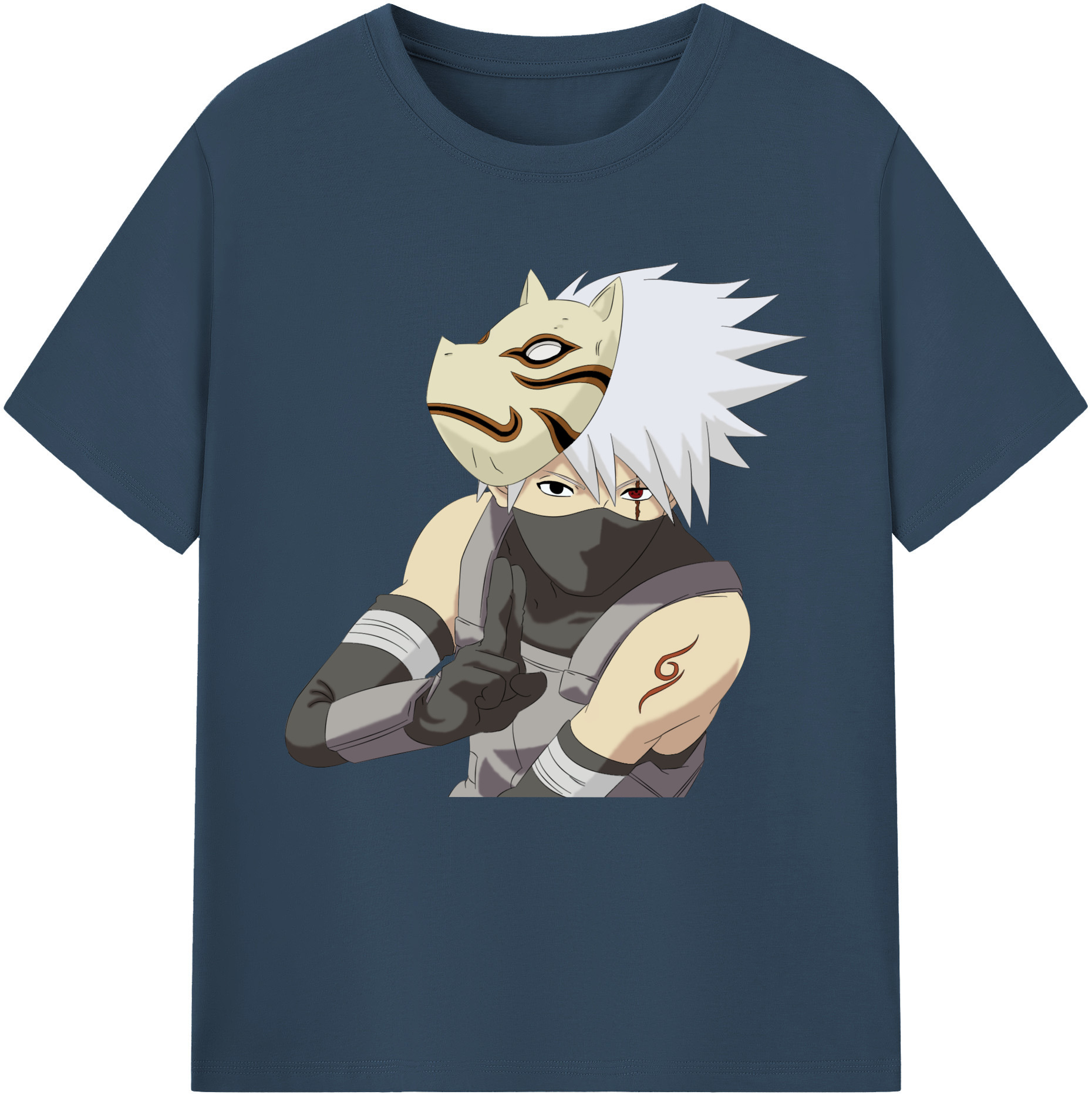 （画像用） NARUTO -ナルト- はたけ カカシ Hatake Kakashi 綿100％半袖Tシャツ（フロントプリント）