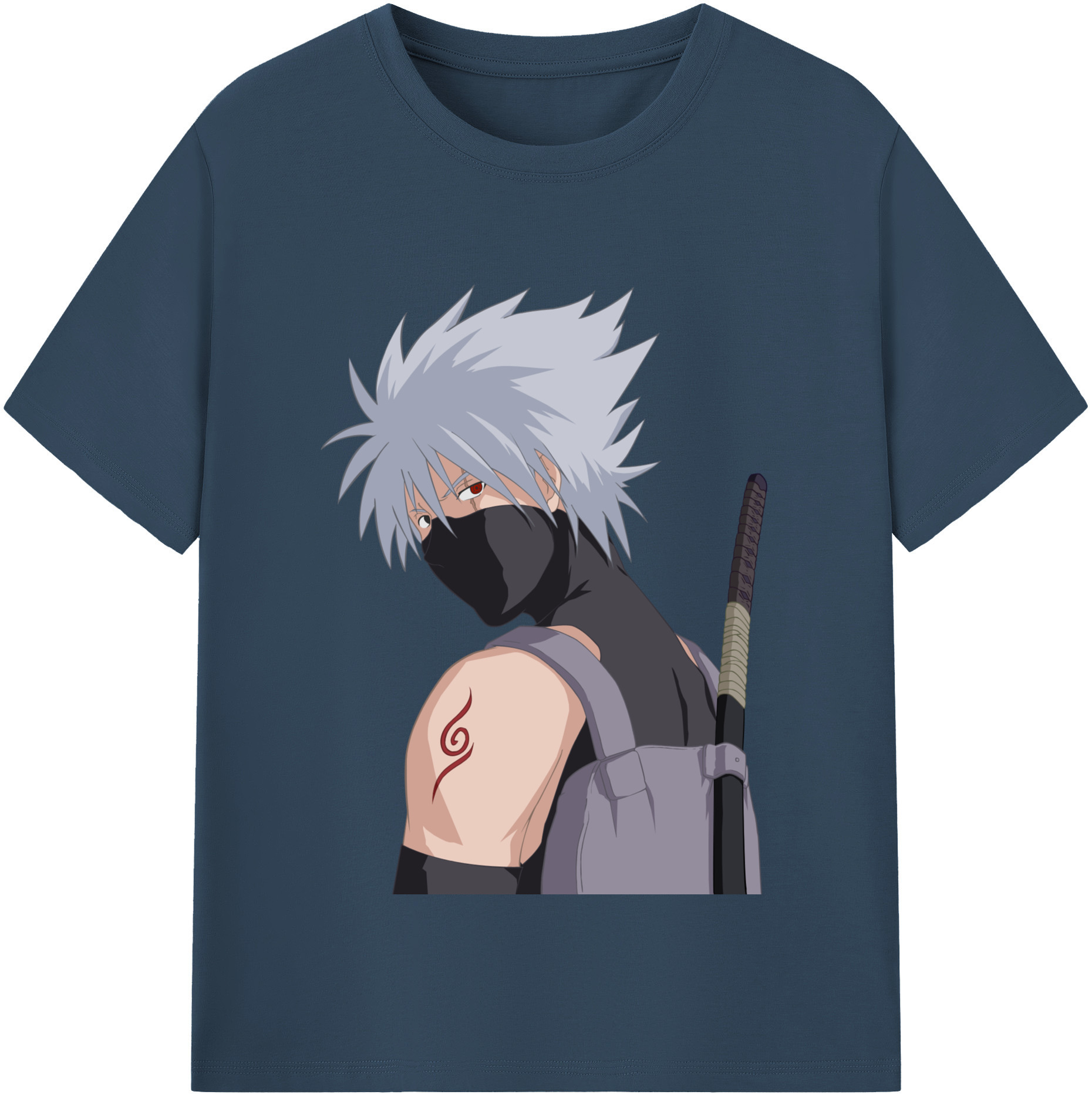 （画像用） NARUTO -ナルト- はたけ カカシ Hatake Kakashi 綿100％半袖Tシャツ（フロントプリント）