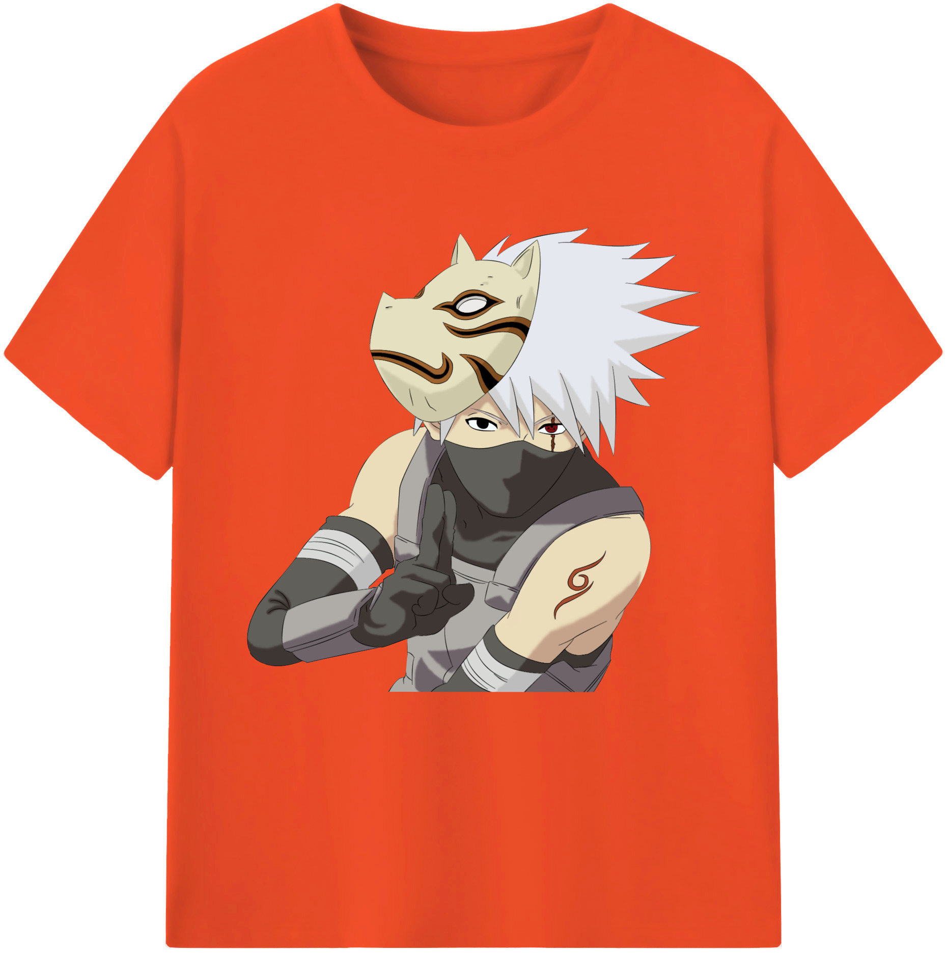 （画像用） NARUTO -ナルト- はたけ カカシ Hatake Kakashi 綿100％半袖Tシャツ（フロントプリント）