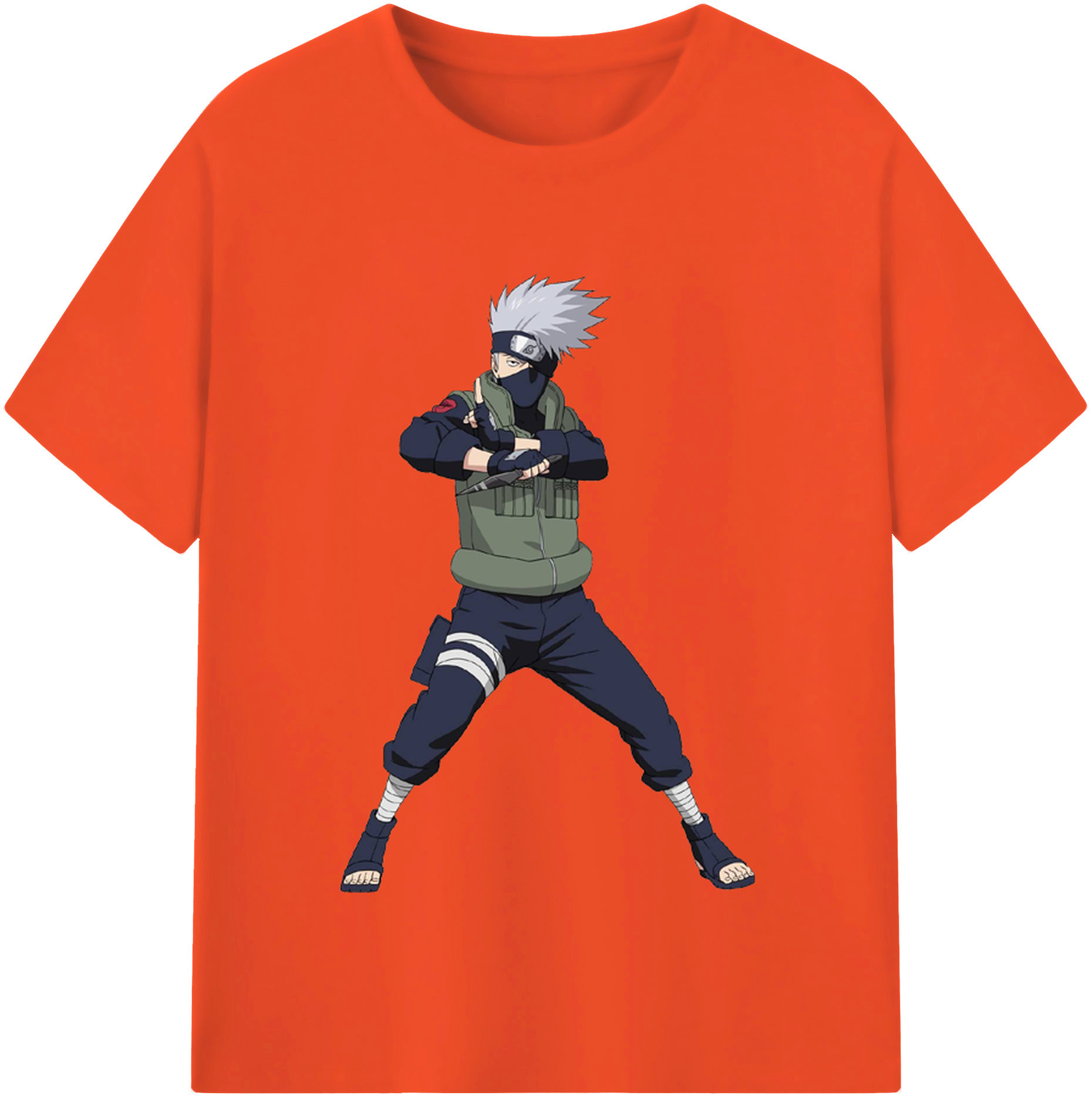 （画像用） NARUTO -ナルト- はたけ カカシ Hatake Kakashi 綿100％半袖Tシャツ（フロントプリント）