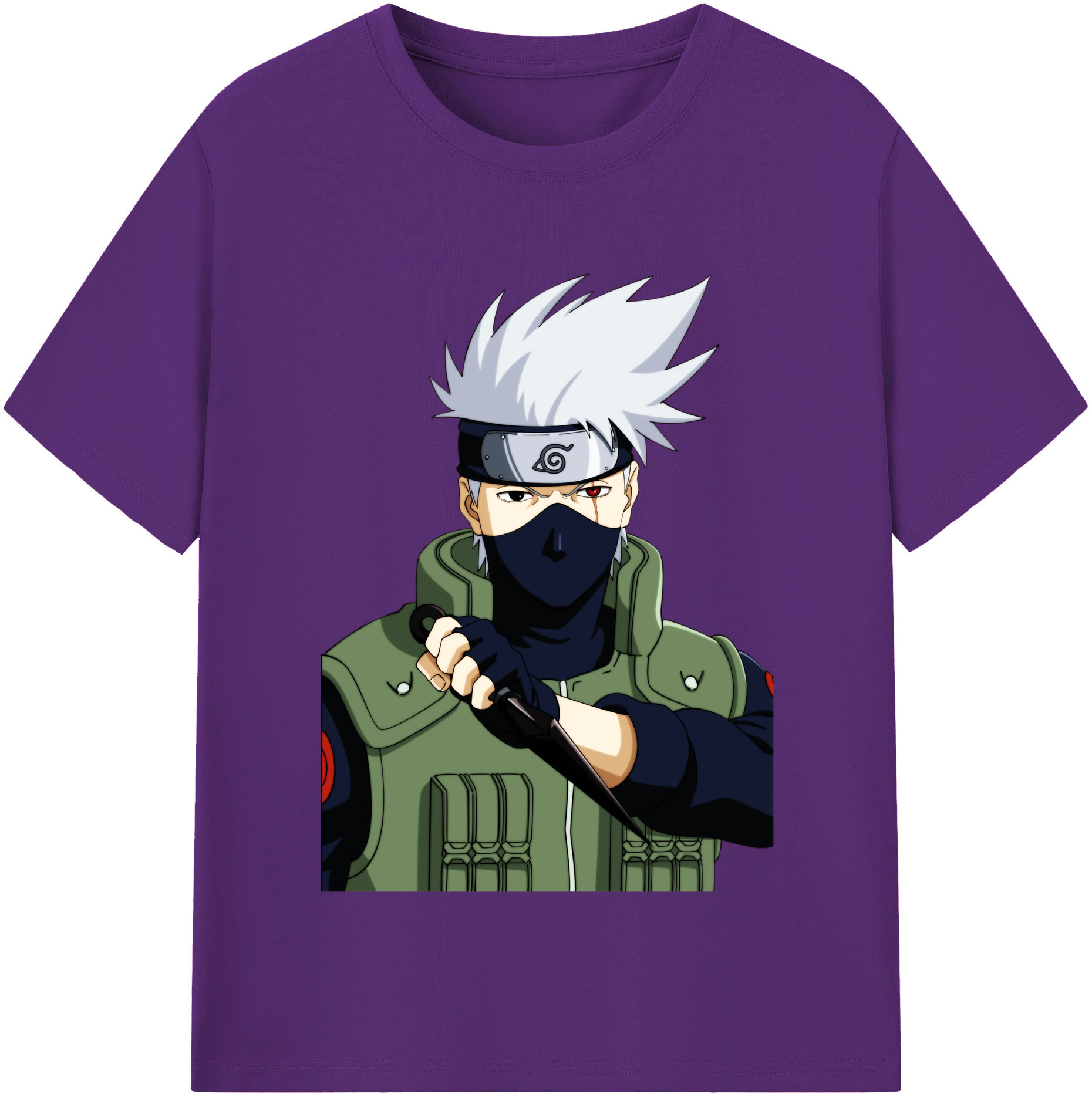 （画像用） NARUTO -ナルト- はたけ カカシ Hatake Kakashi 綿100％半袖Tシャツ（フロントプリント）