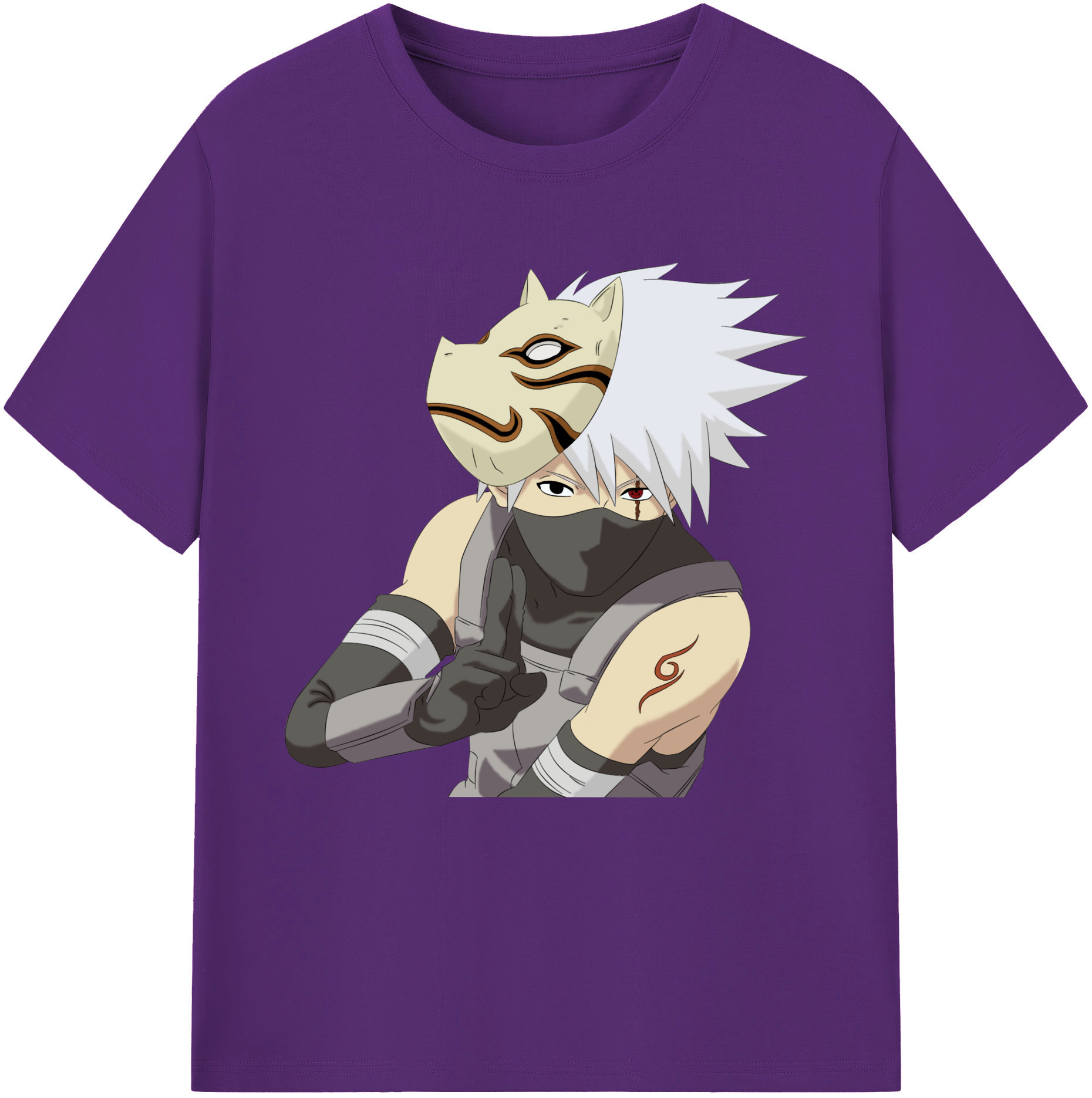 （画像用） NARUTO -ナルト- はたけ カカシ Hatake Kakashi 綿100％半袖Tシャツ（フロントプリント）