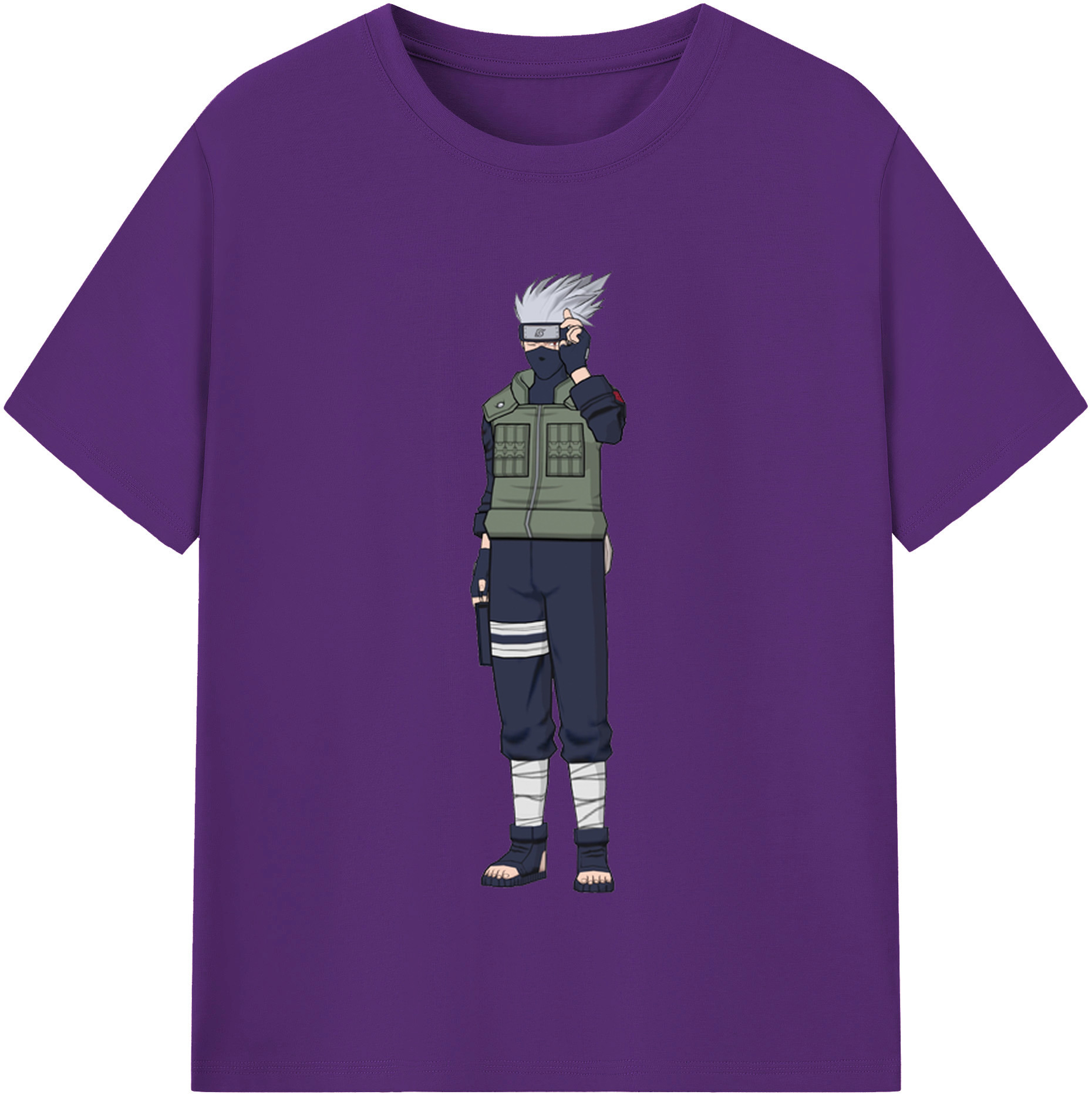 （画像用） NARUTO -ナルト- はたけ カカシ Hatake Kakashi 綿100％半袖Tシャツ（フロントプリント）