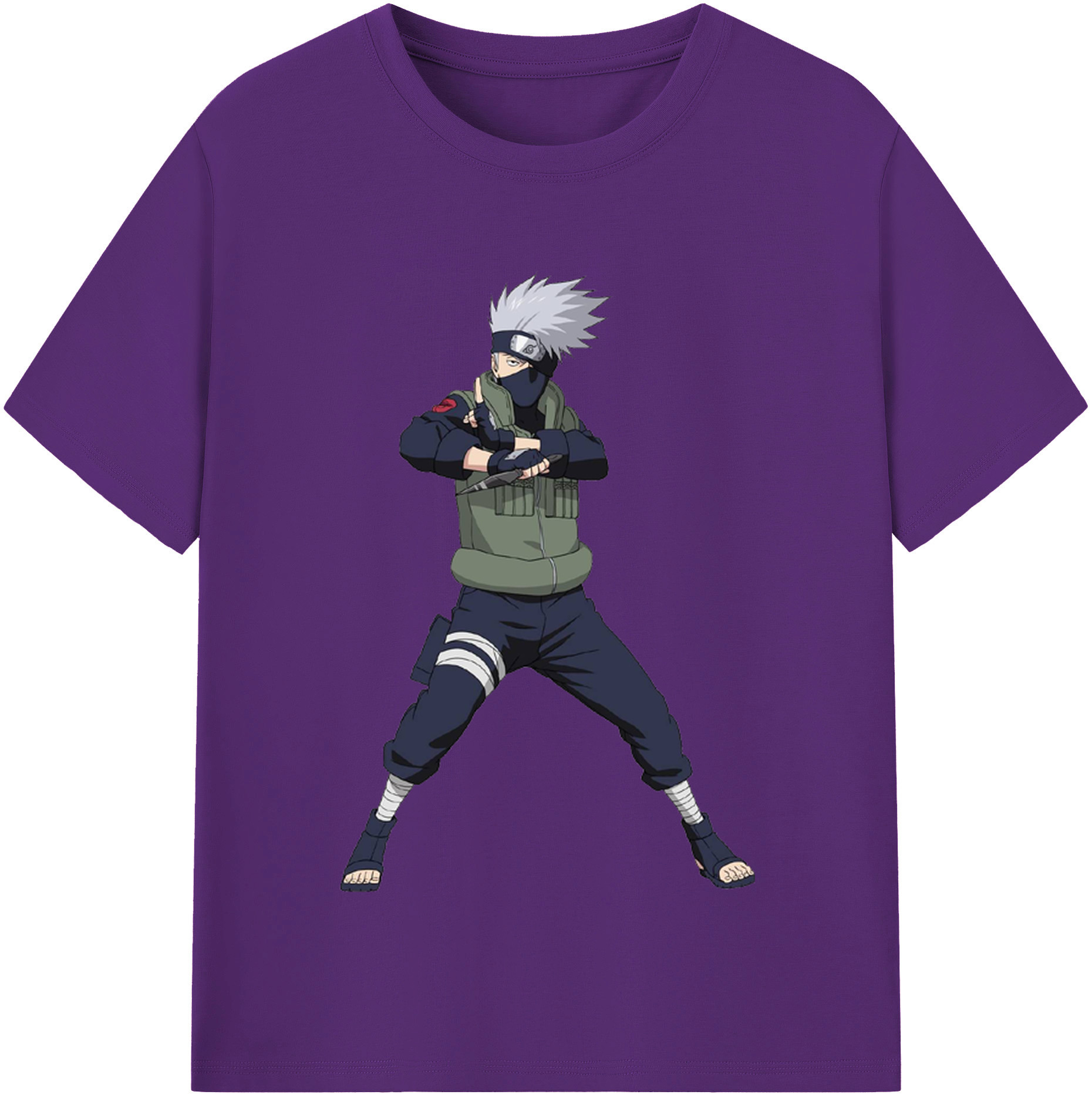 （画像用） NARUTO -ナルト- はたけ カカシ Hatake Kakashi 綿100％半袖Tシャツ（フロントプリント）