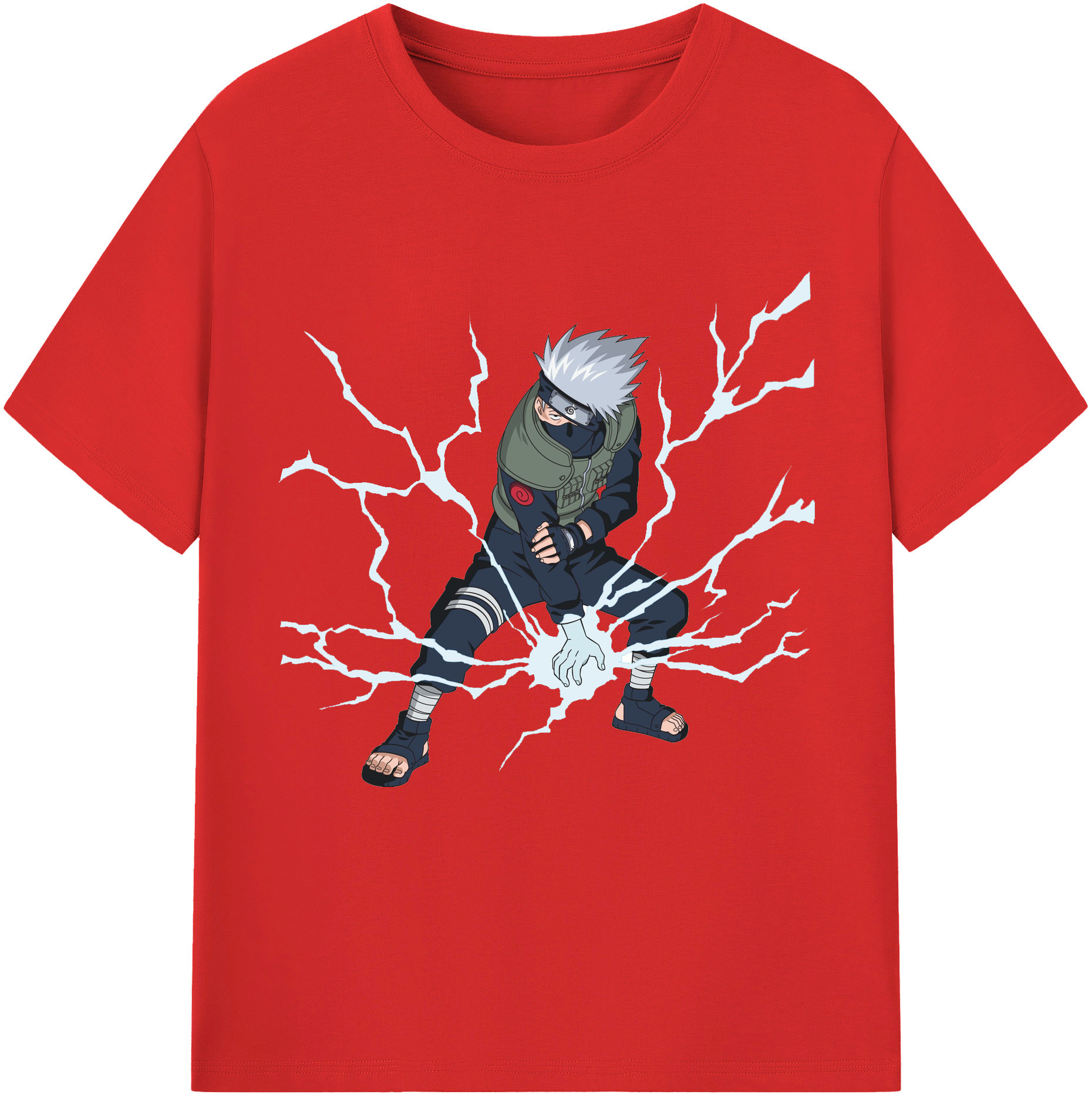 NARUTO -ナルト- はたけ カカシ Hatake Kakashi 綿100％半袖Tシャツ（フロントプリント）