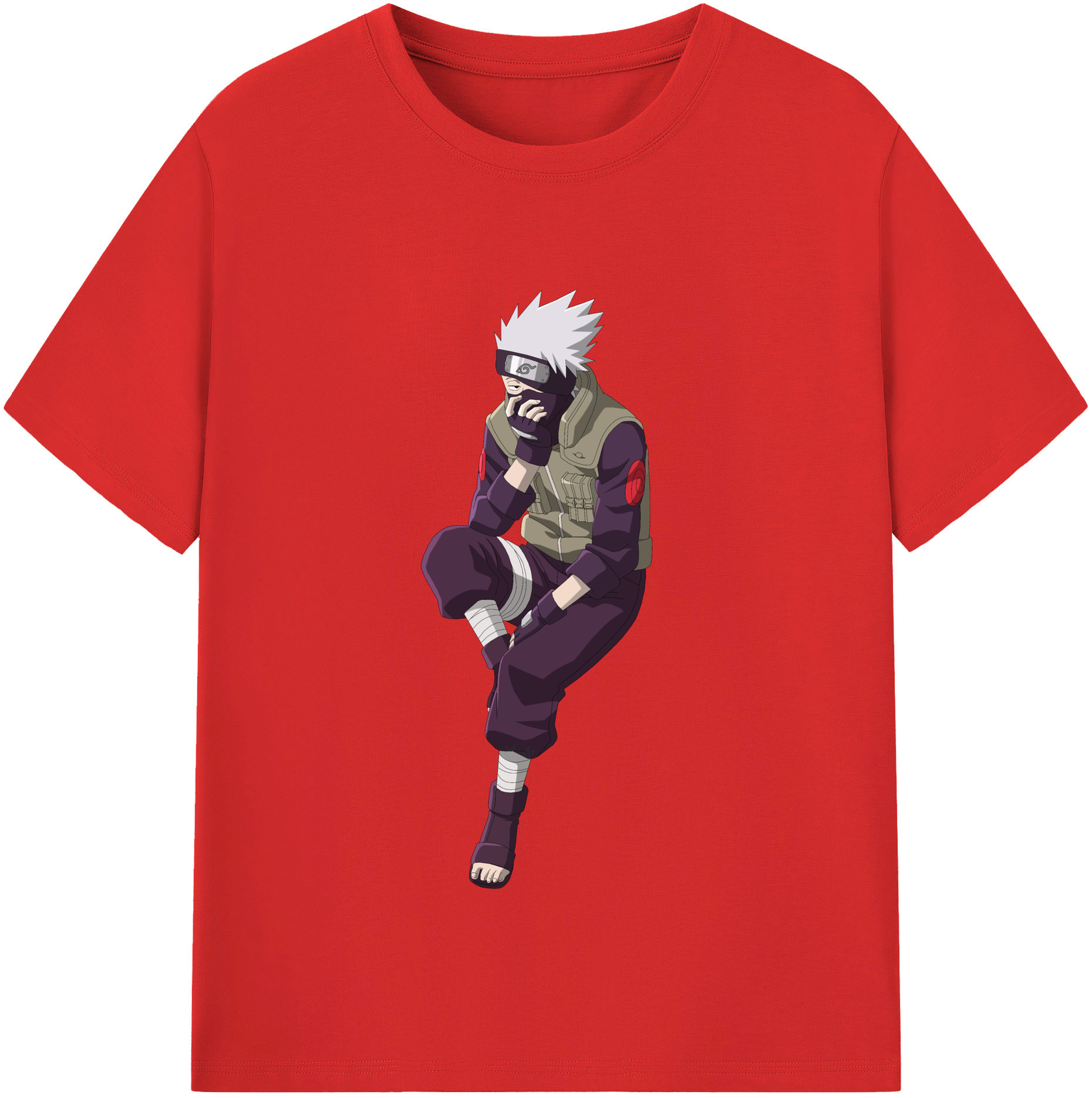 （画像用） NARUTO -ナルト- はたけ カカシ Hatake Kakashi 綿100％半袖Tシャツ（フロントプリント）