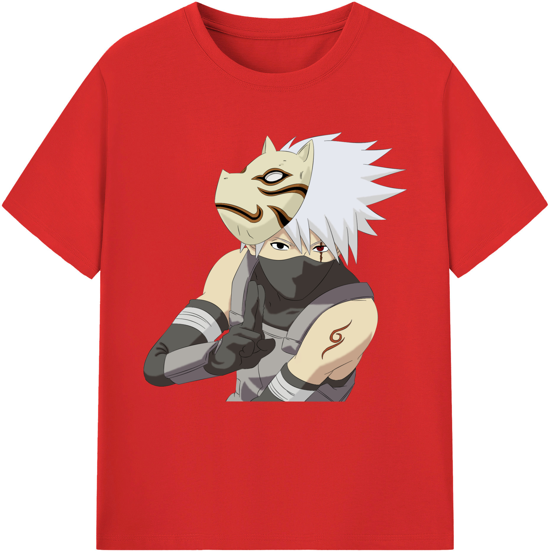 （画像用） NARUTO -ナルト- はたけ カカシ Hatake Kakashi 綿100％半袖Tシャツ（フロントプリント）